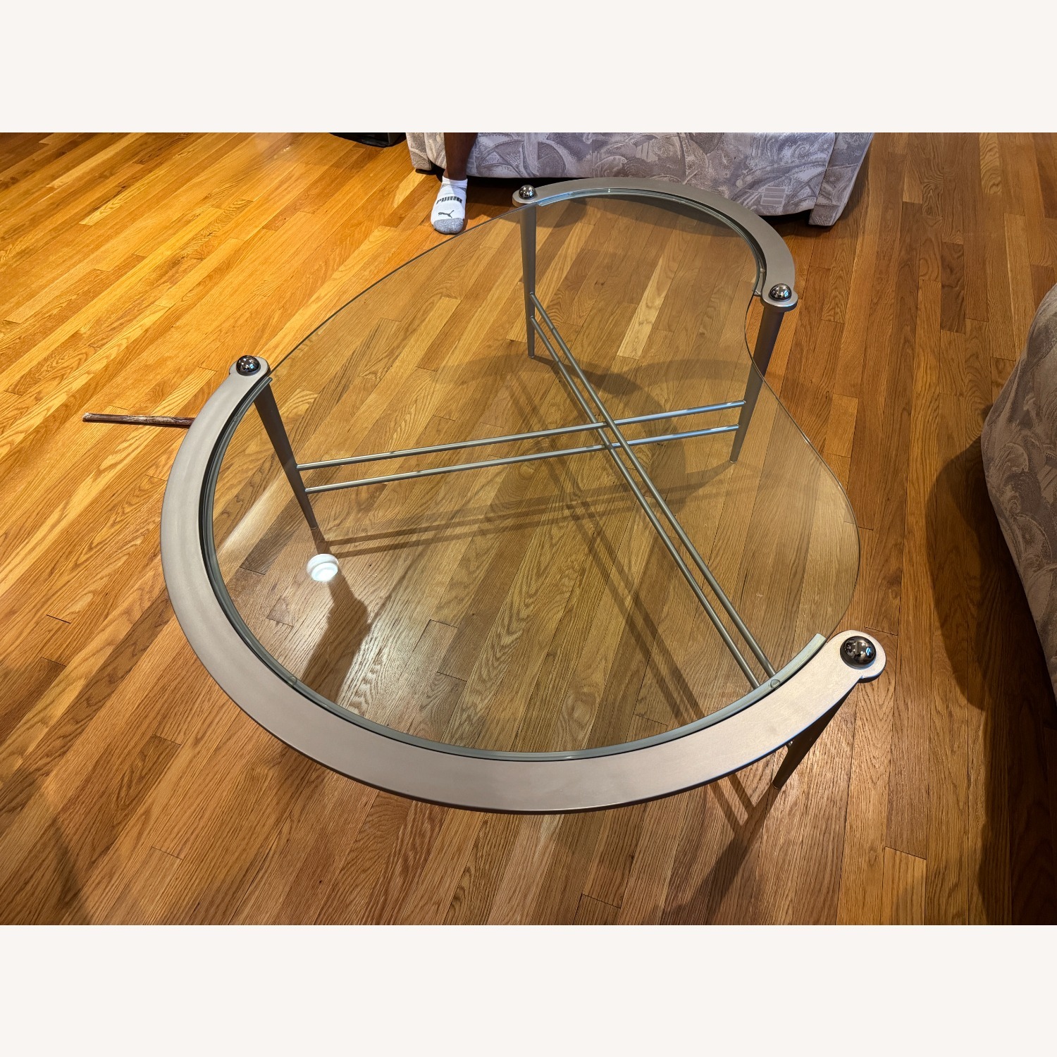 Glass Kidney Shaped Coffee Table - image-2