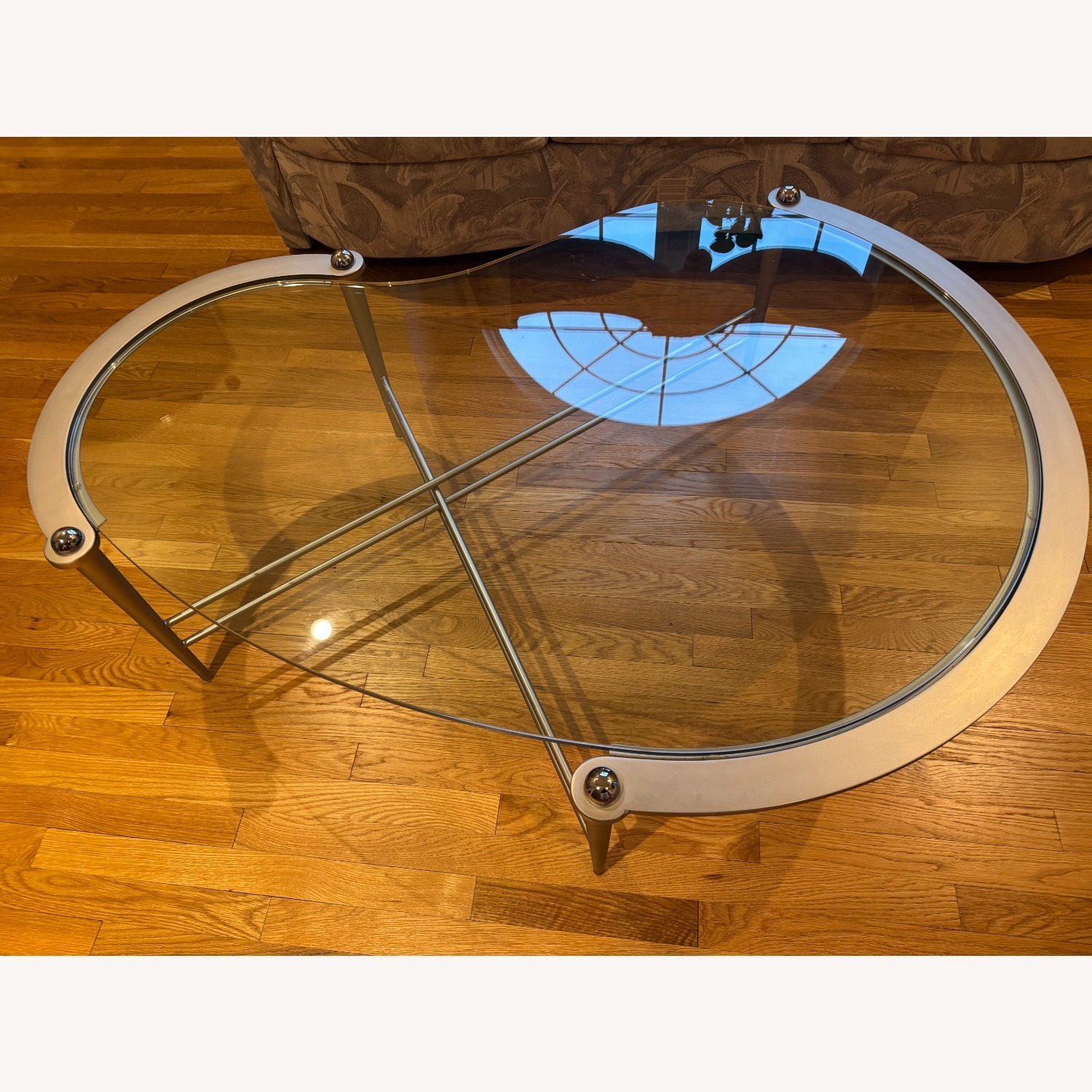 Glass Kidney Shaped Coffee Table - image-1