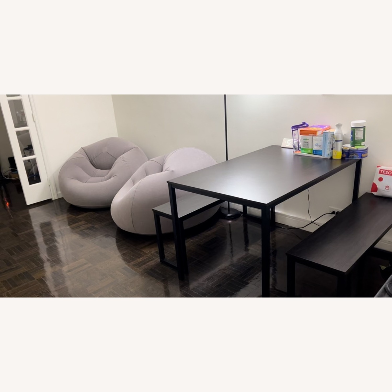 Dark Wooden Dining Table Set - image-6