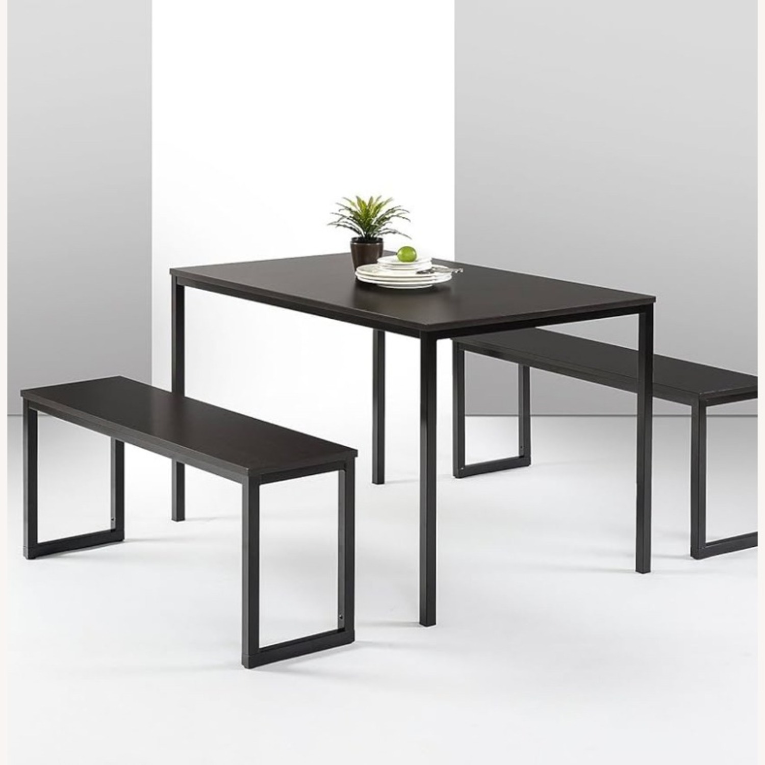 Dark Wooden Dining Table Set - image-1