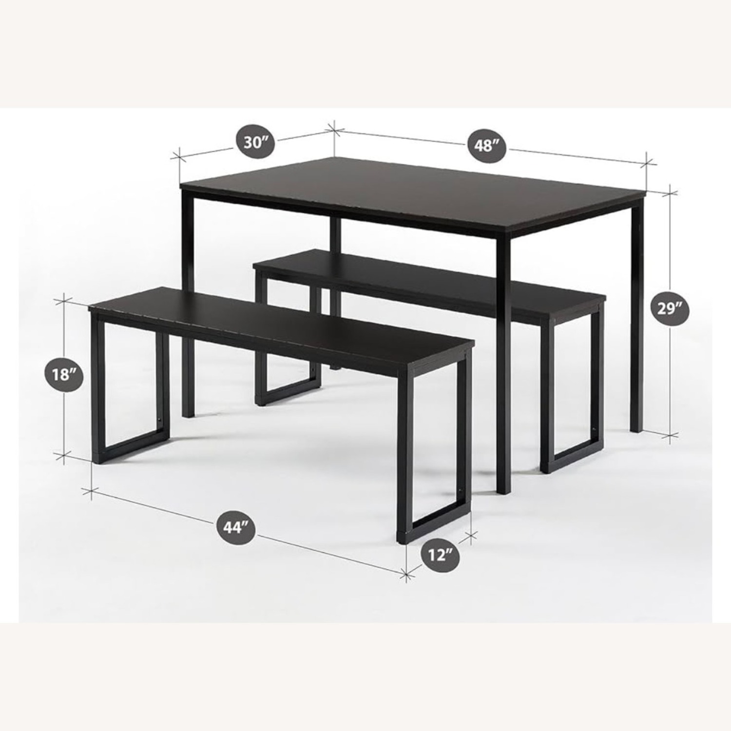 Dark Wooden Dining Table Set - image-5