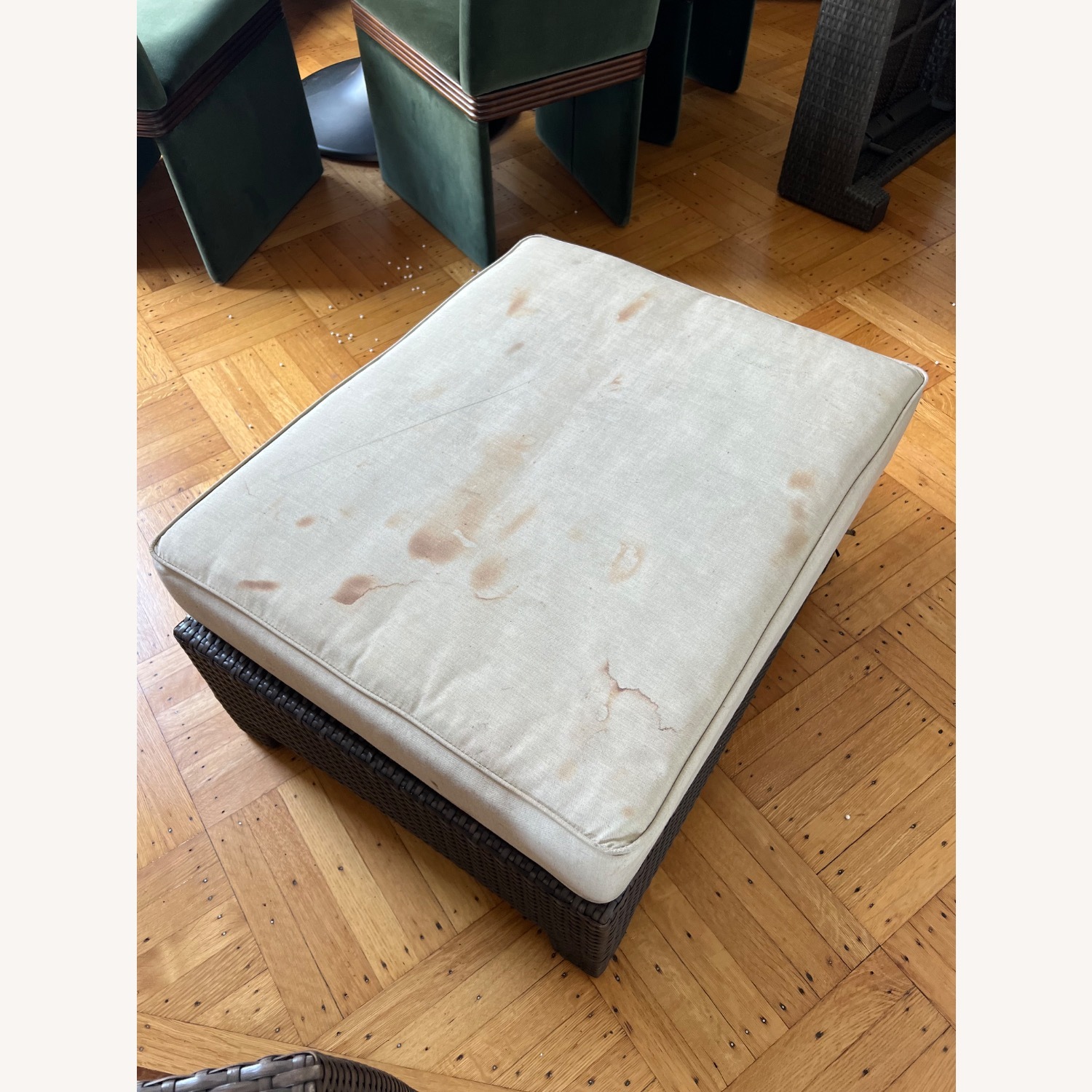 Restoration Hardware Wicker Patio Chair/Ottoman - image-3