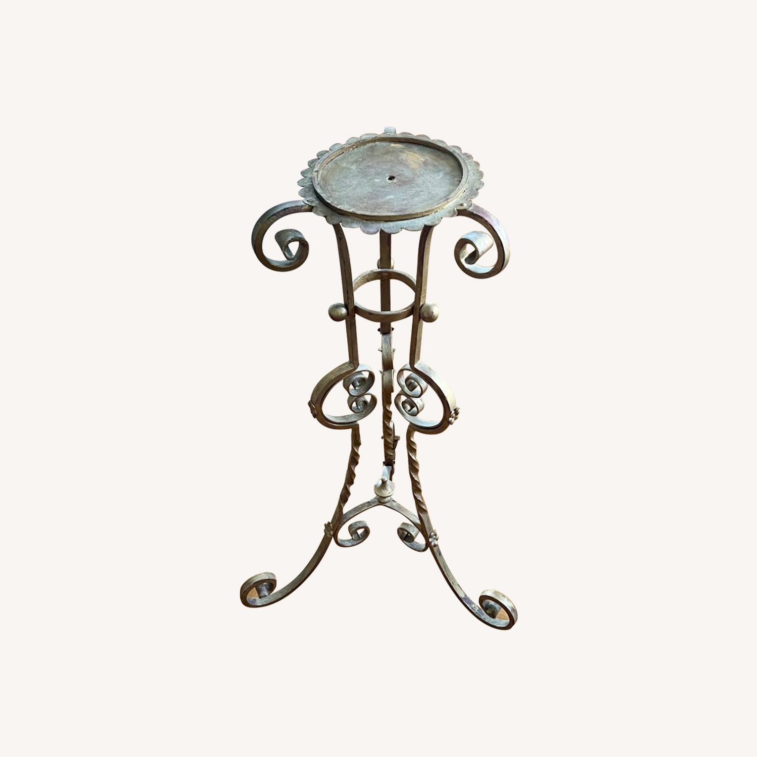 Gilt Metal Tripod Pedestal - image-0