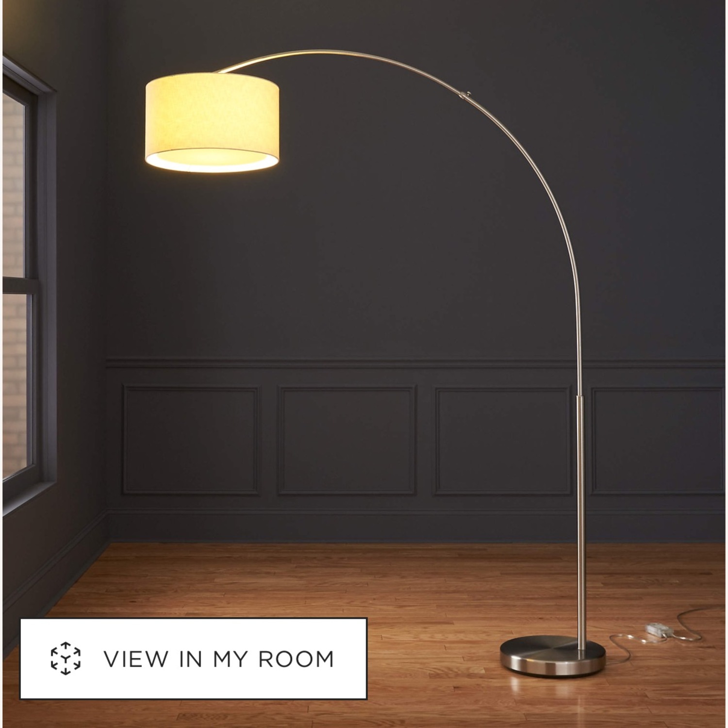 CB2 Big Dipper Arc Brushed-Nickel Floor Lamp - image-1