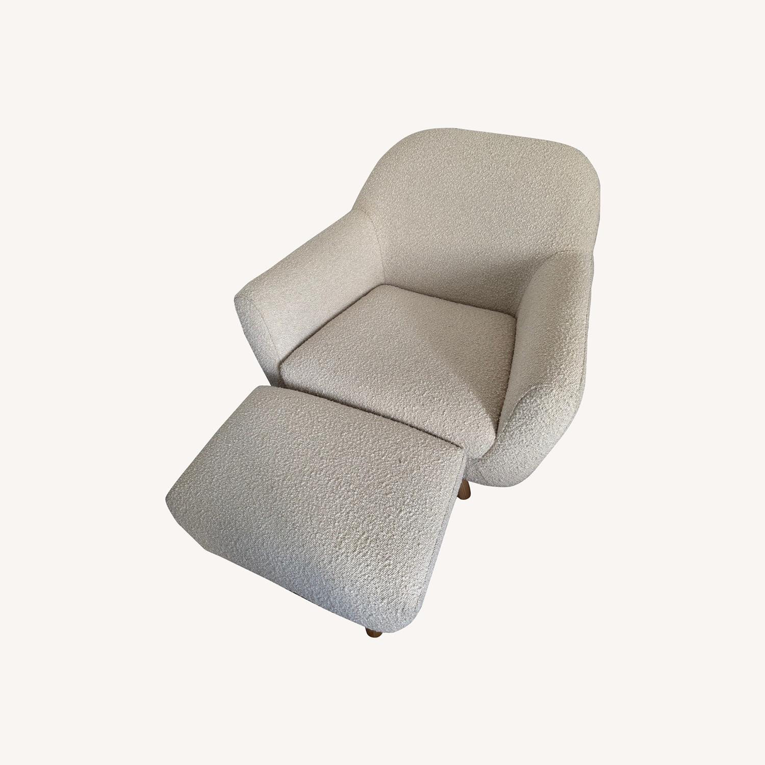 Article Gabriola 34" Lounge Chair & Ottoman Ivory Boucle - image-0