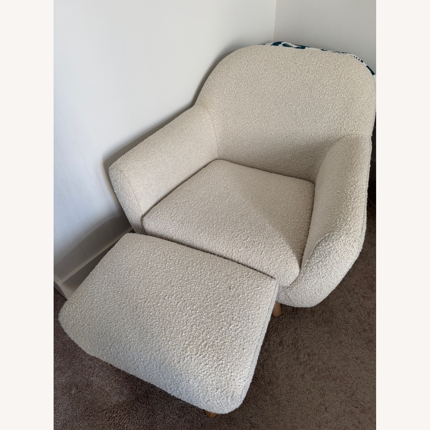 Article Gabriola 34" Lounge Chair & Ottoman Ivory Boucle - image-1