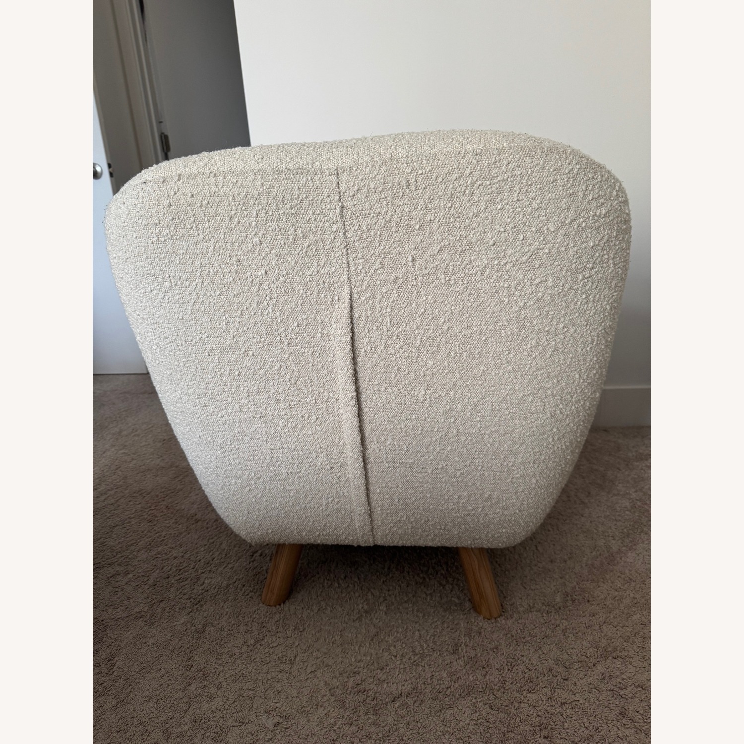 Article Gabriola 34" Lounge Chair & Ottoman Ivory Boucle - image-5