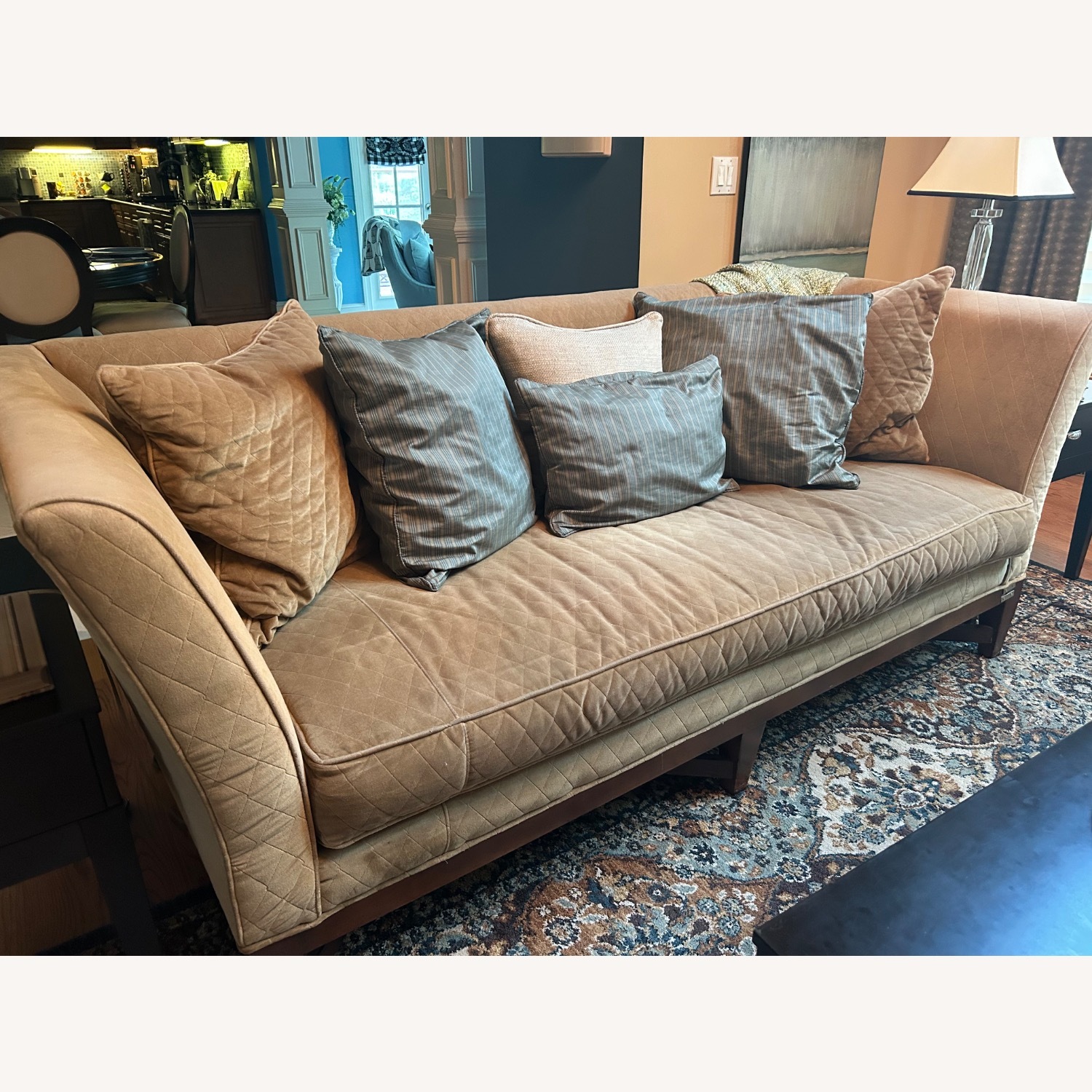 Paul Robert Camel Fluted Chesterfield Sofa - image-2