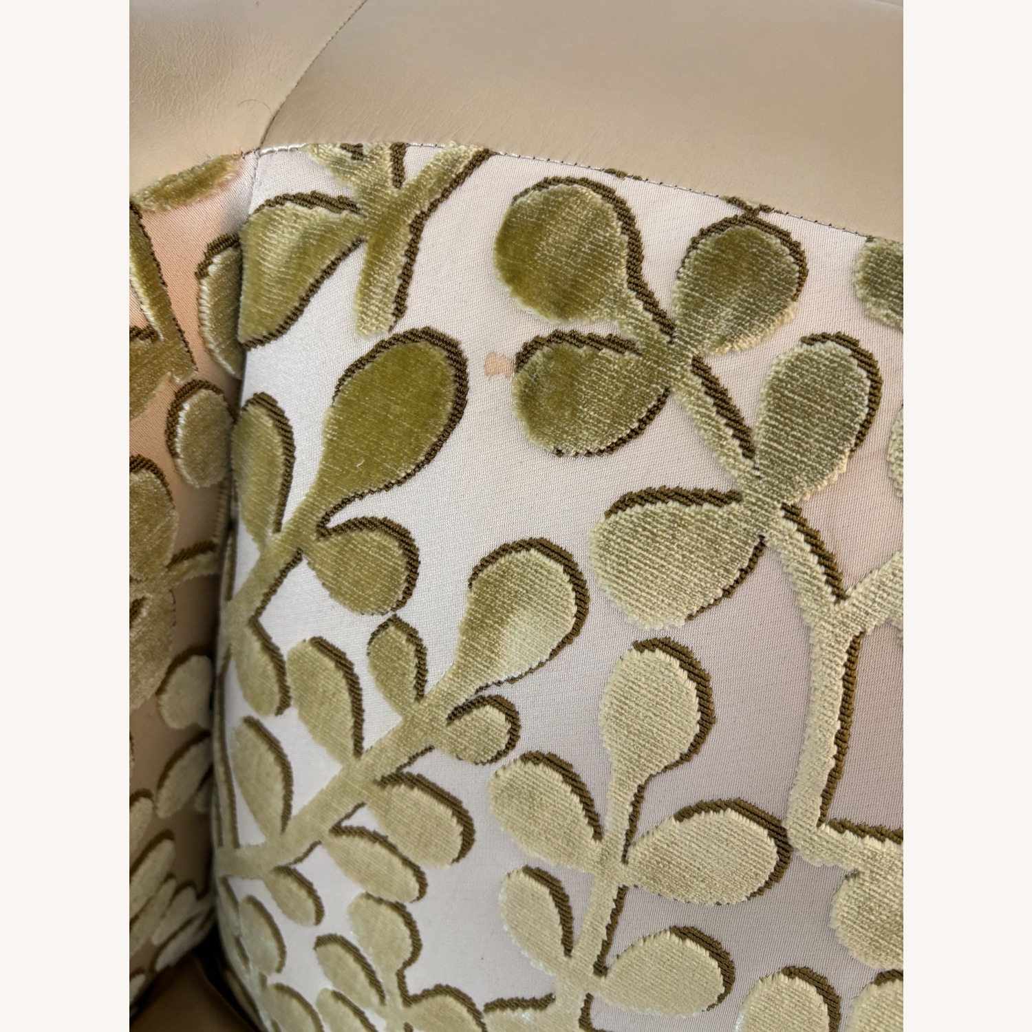 Designer Swivel Chair - Velvet & Faux Leather - image-4