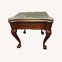 Marble and Wood End Table 