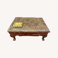 Marble and Wood Coffee Table 