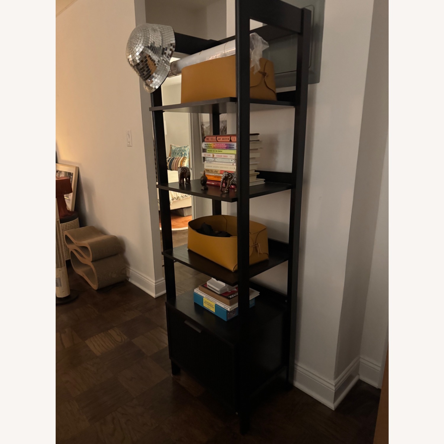 Black Open Bookcase - image-2