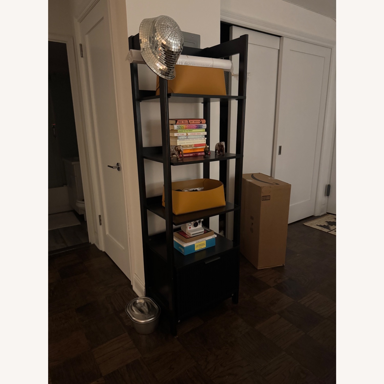 Black Open Bookcase - image-1