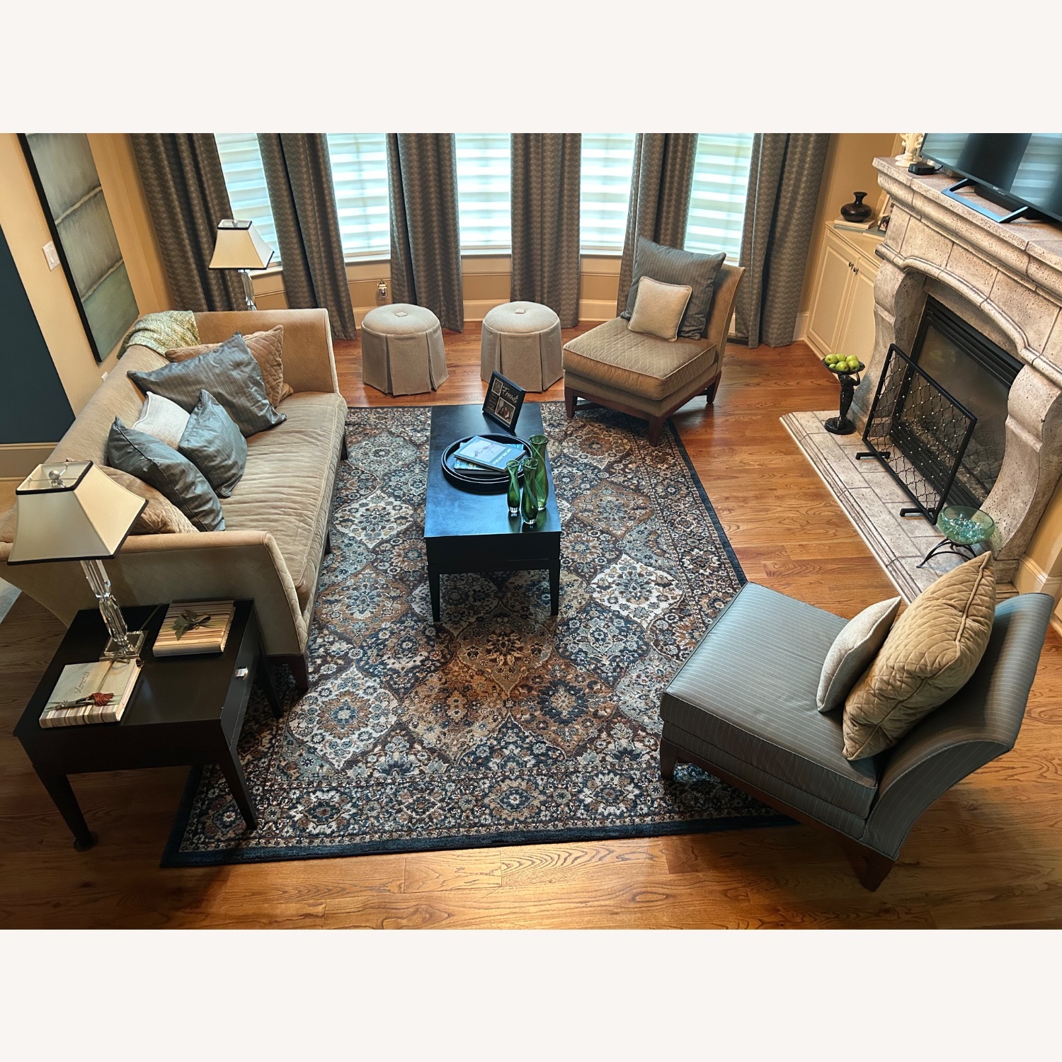 Hardwood Black Coffee Table with storage - image-5