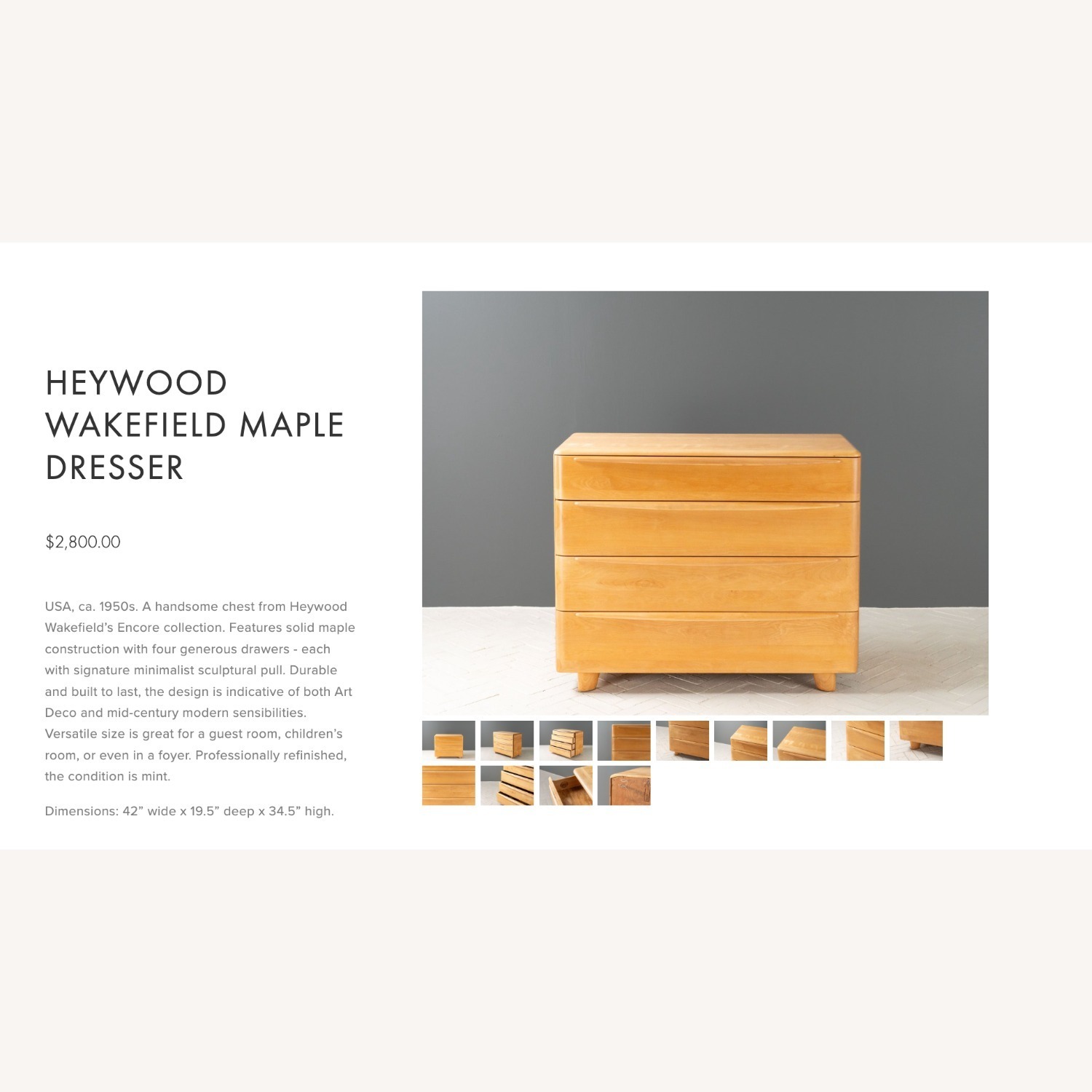 Heywood Wakefield Encore Dresser and Nightstand - image-1