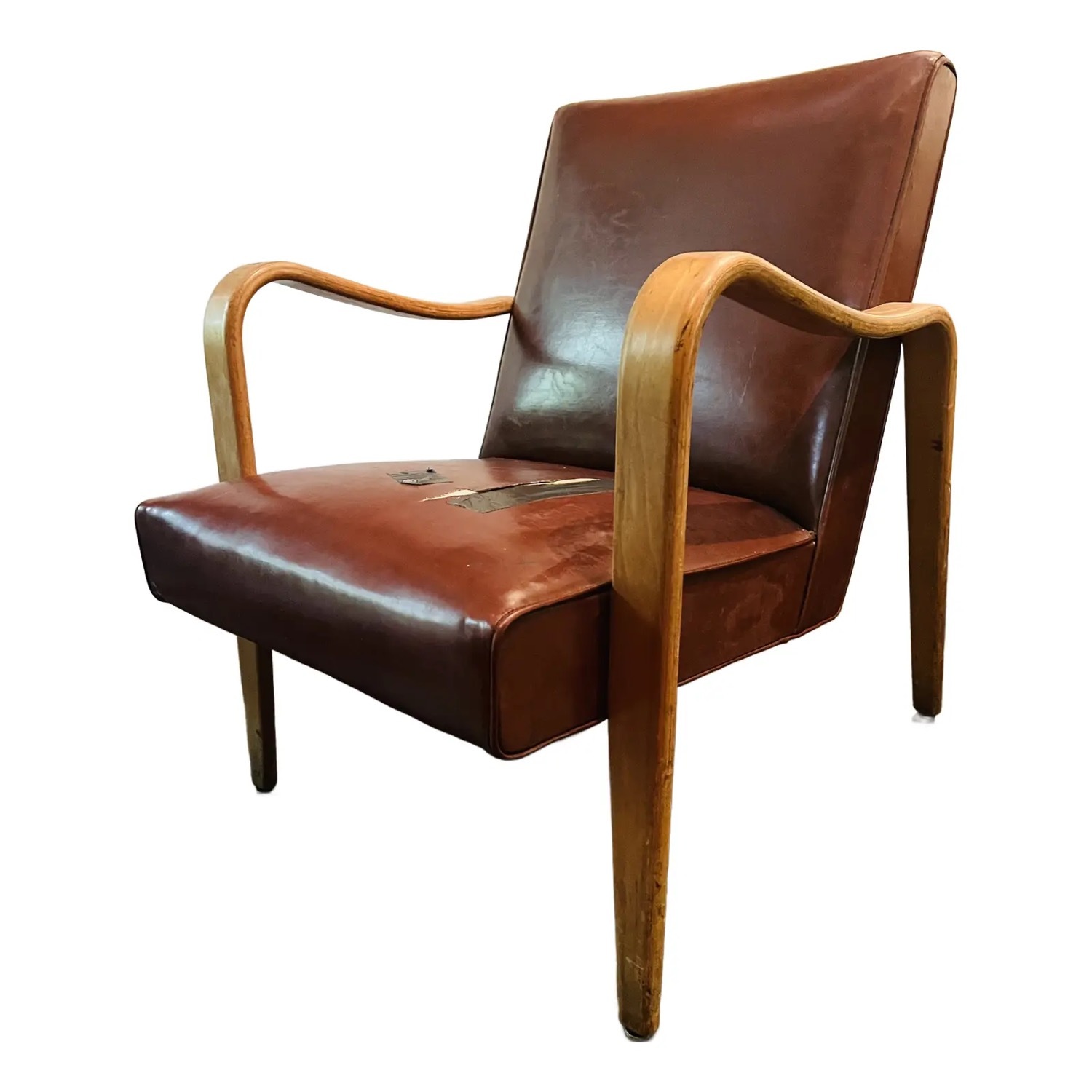 Vintage Thonet Deco Style Lounge Chair 1950s - image-11