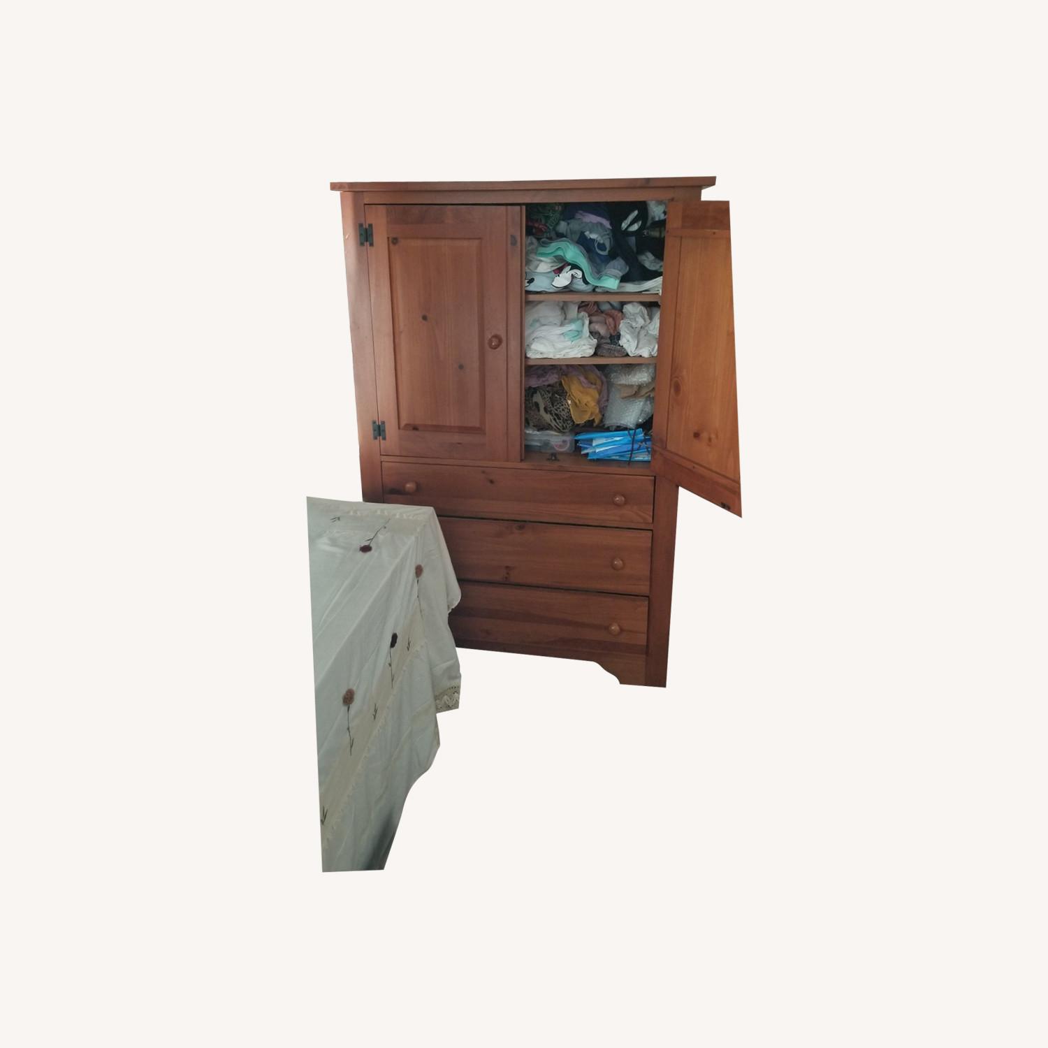 Large Solid Wood Armoire - image-0