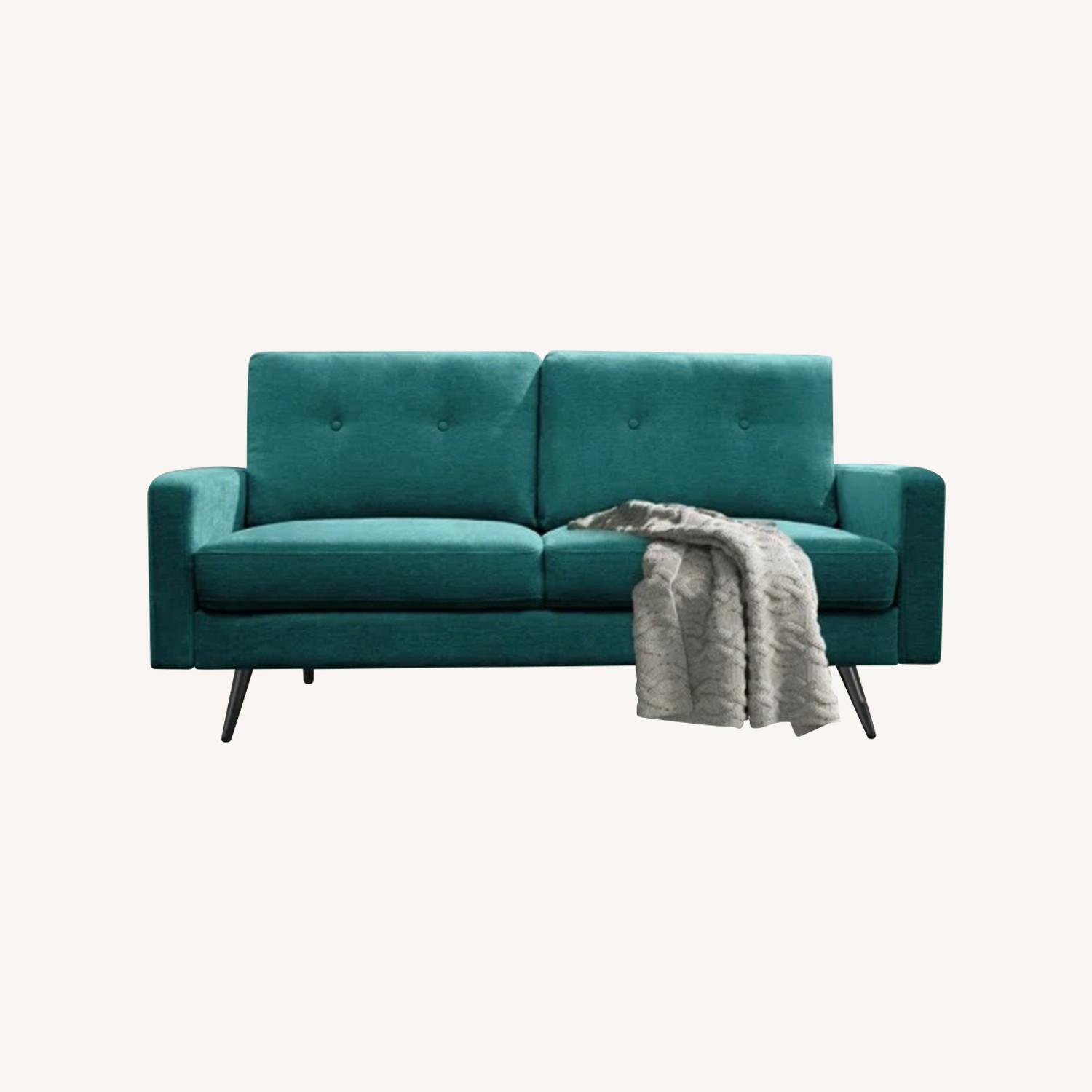 Wayfair Teal Velvet Loveseat - image-0