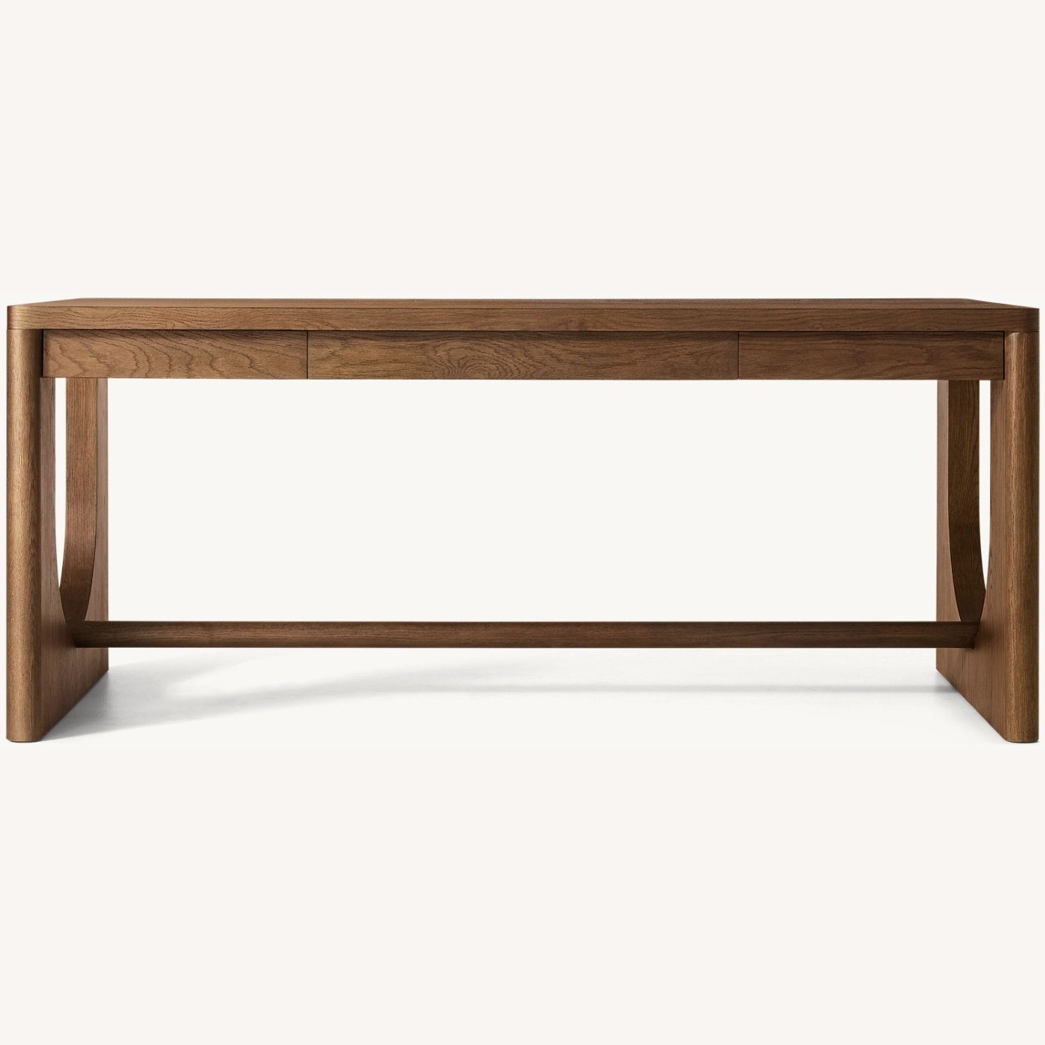 RH Breton Desk - Brown Oak - image-0