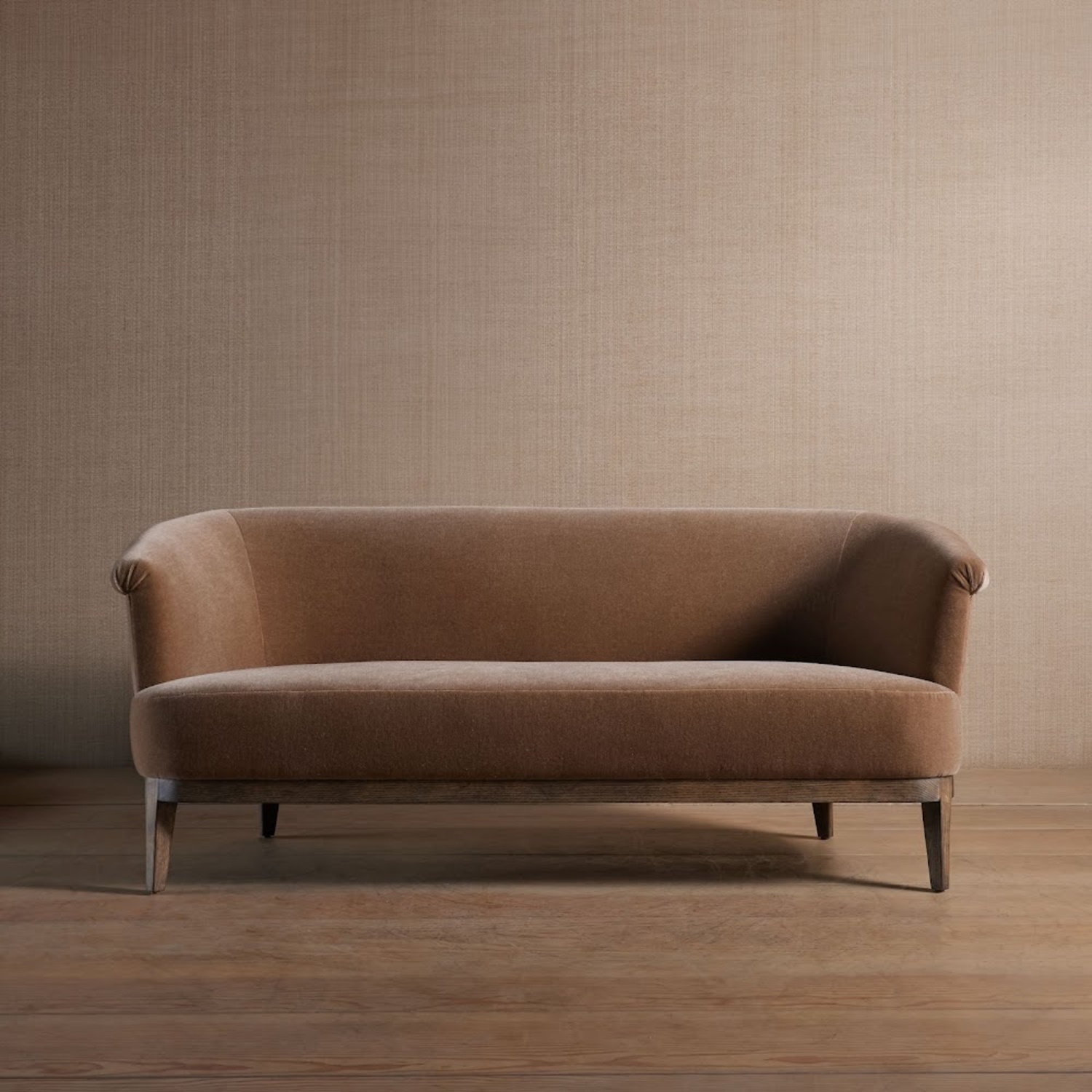 Curved Microfiber Suede Sofa - image-5