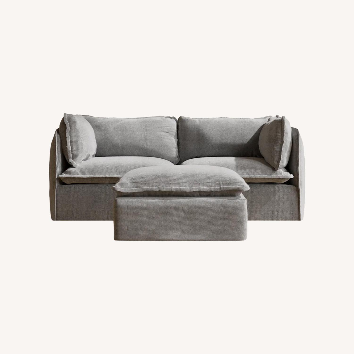 Anabei Modular Washable 2-Seater + Ottoman in Ash - image-0