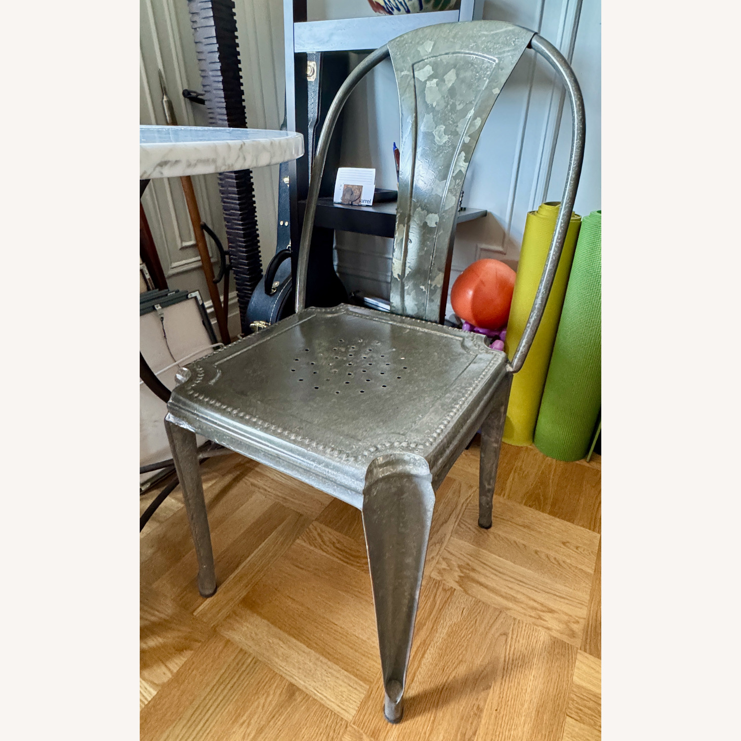 Crate & Barrel Marble Bistro Table and Chairs - image-2