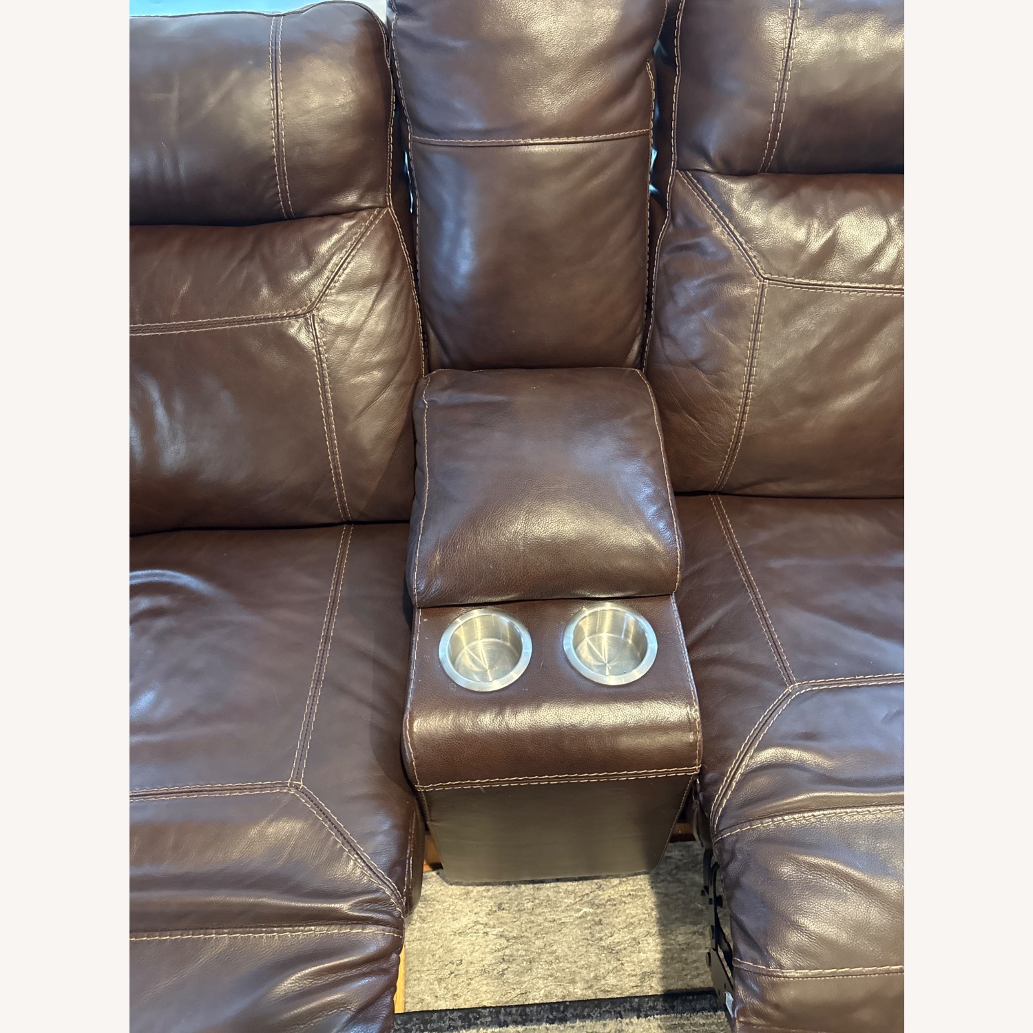 Leather Power Recliner Sofa - image-6