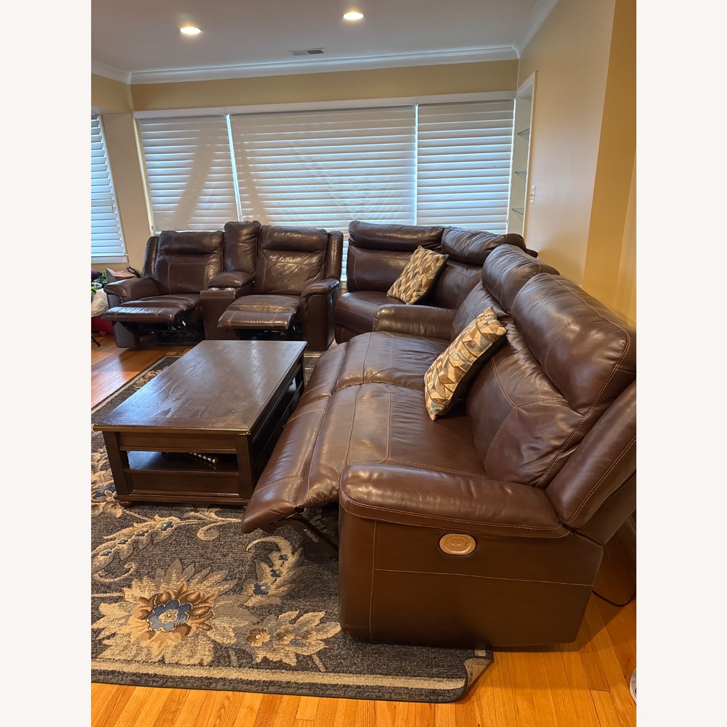 Leather Power Recliner Sofa - image-4