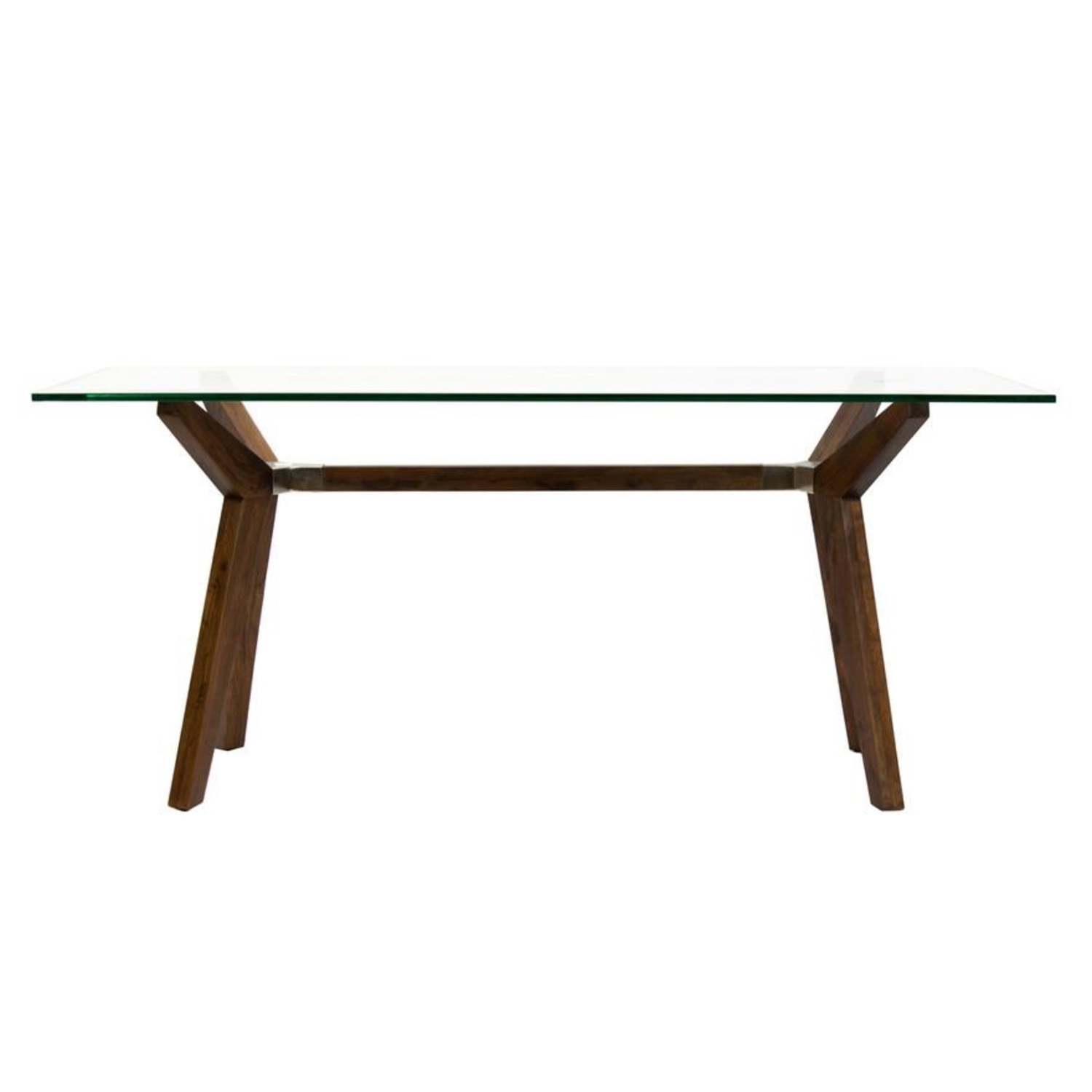 Crate & Barrel Strut Bourbon Glass Top Table - image-1