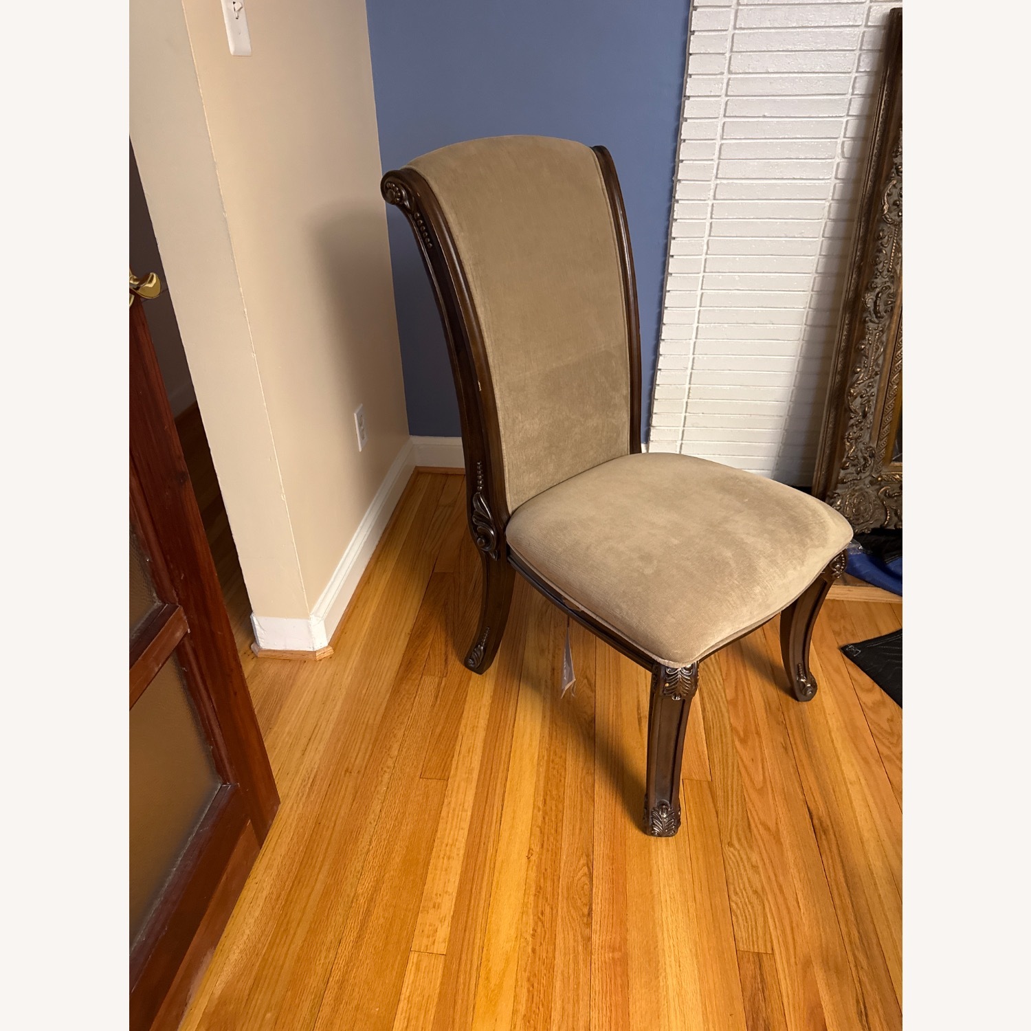 Valraven Dining Chairs Fabric with Wood Detail - image-1