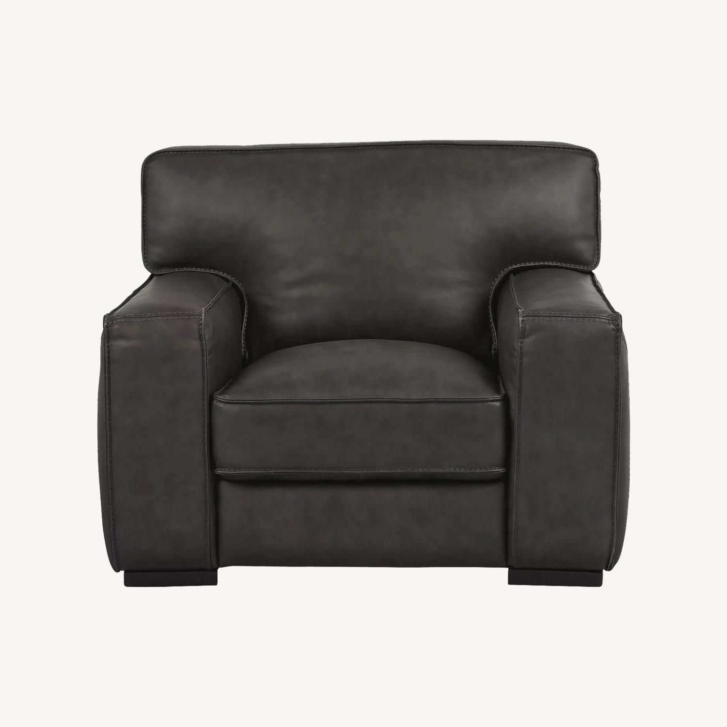 Crate & Barrel Leather Arm Chair - image-0