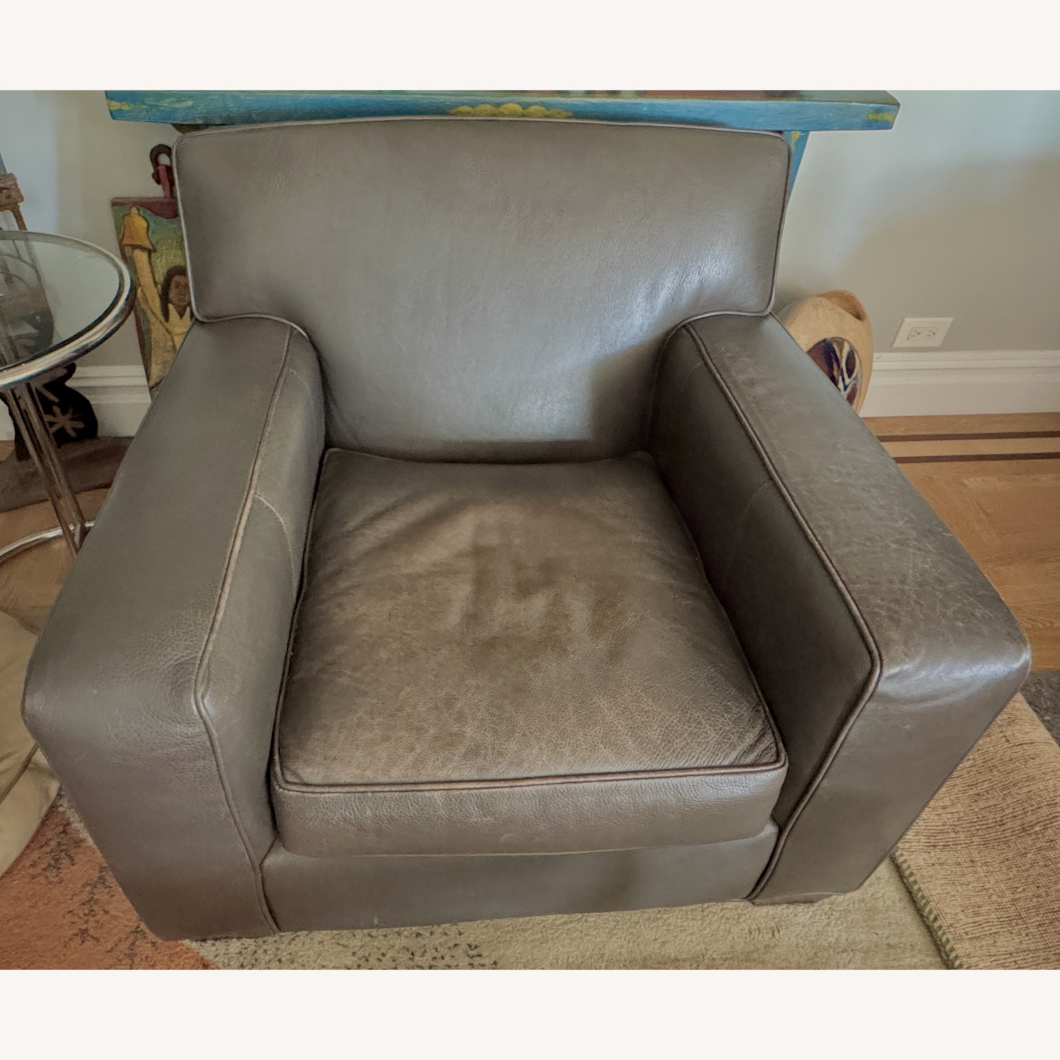 Crate & Barrel Leather Arm Chair - image-1