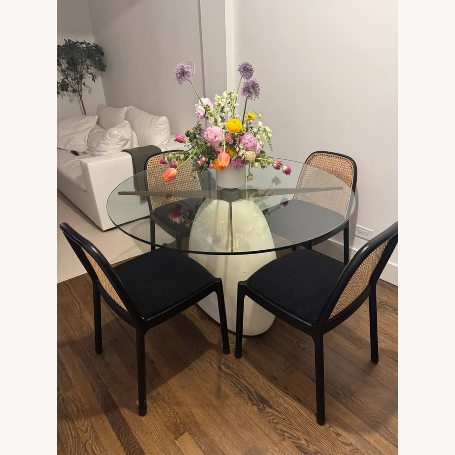 CB2 Nadia Black Cane Dining Chairs – Set of 4 - image-1