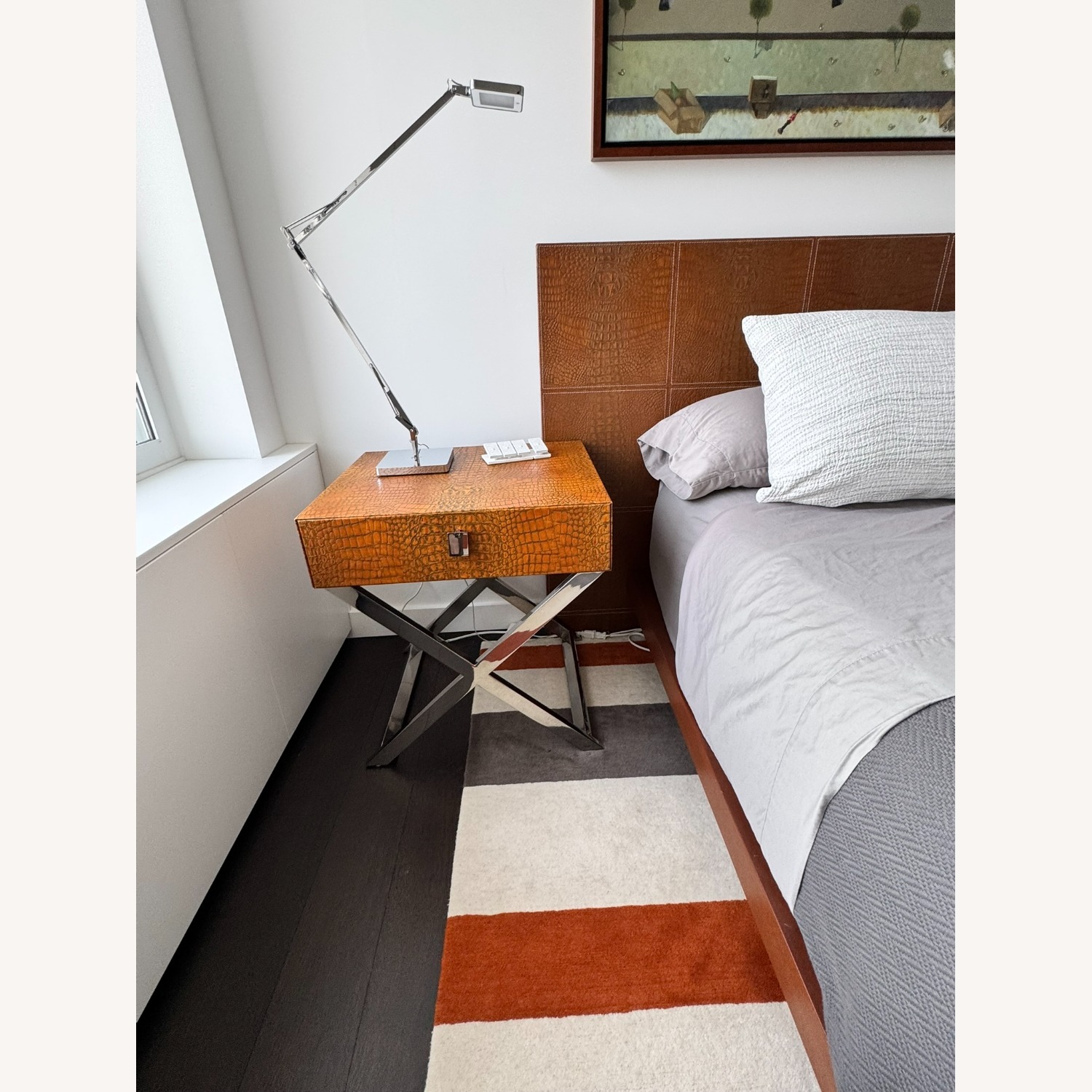 Leather and Chrome Nightstands - image-2