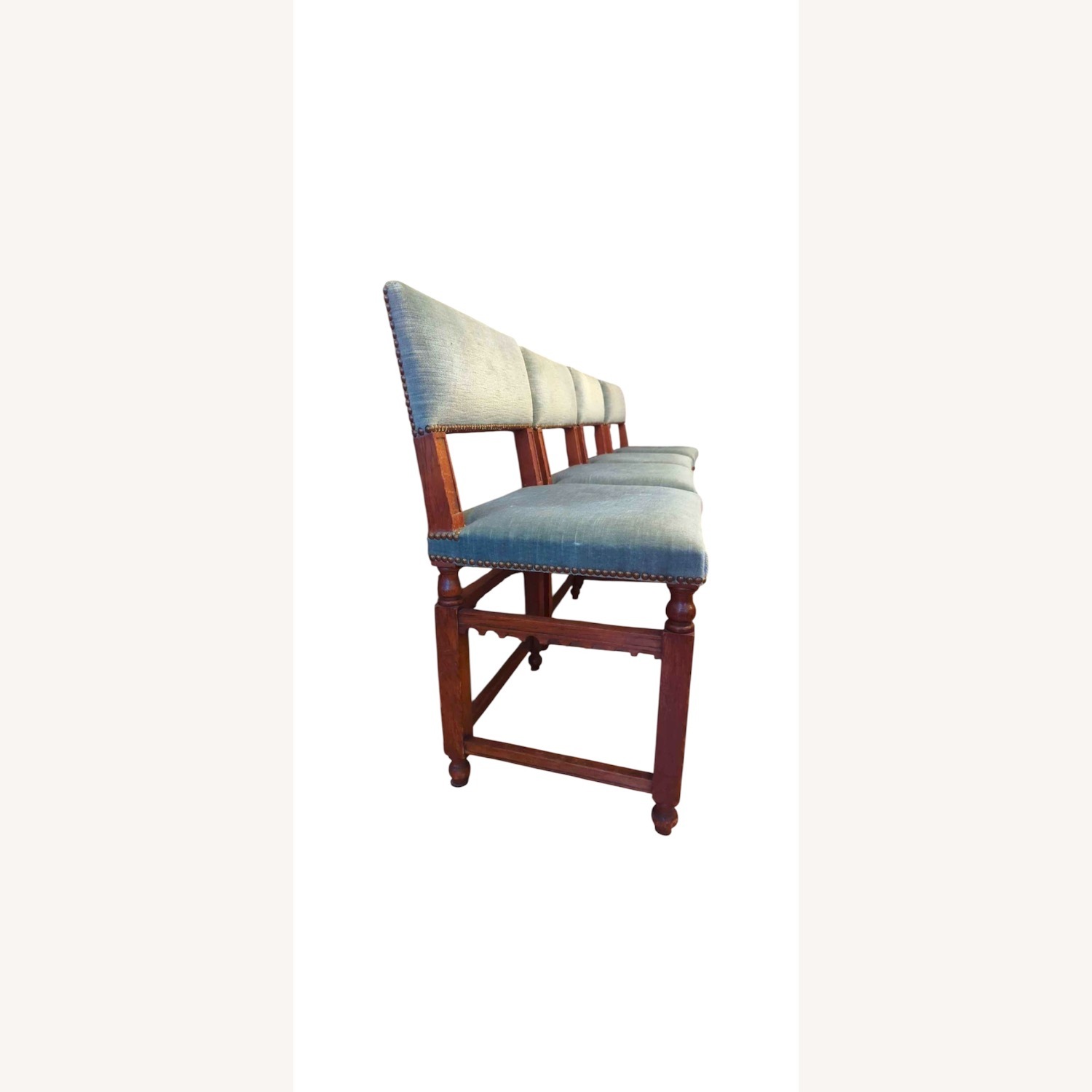 Jacobean Mohair & Oak Dining Chairs (4) - image-5