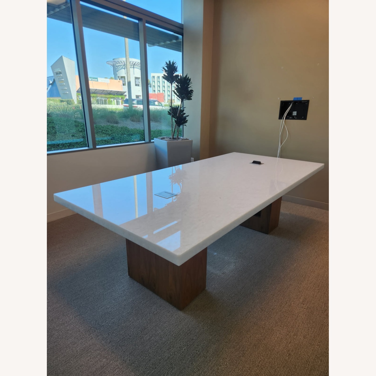 Hand Crafted 8K Marble Conference Room Table - image-1