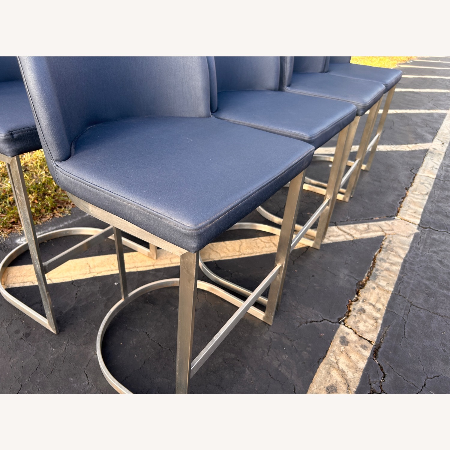 (8) Upholstered Metal Framed Counter Height Stools - image-4