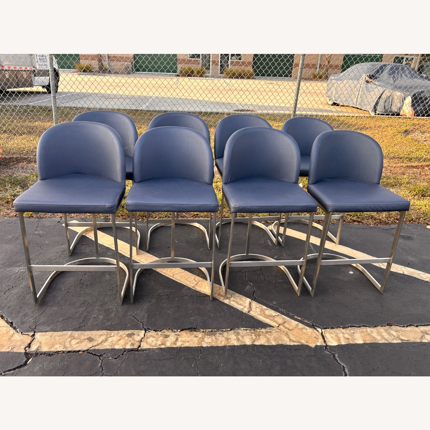 (8) Upholstered Metal Framed Counter Height Stools - image-6