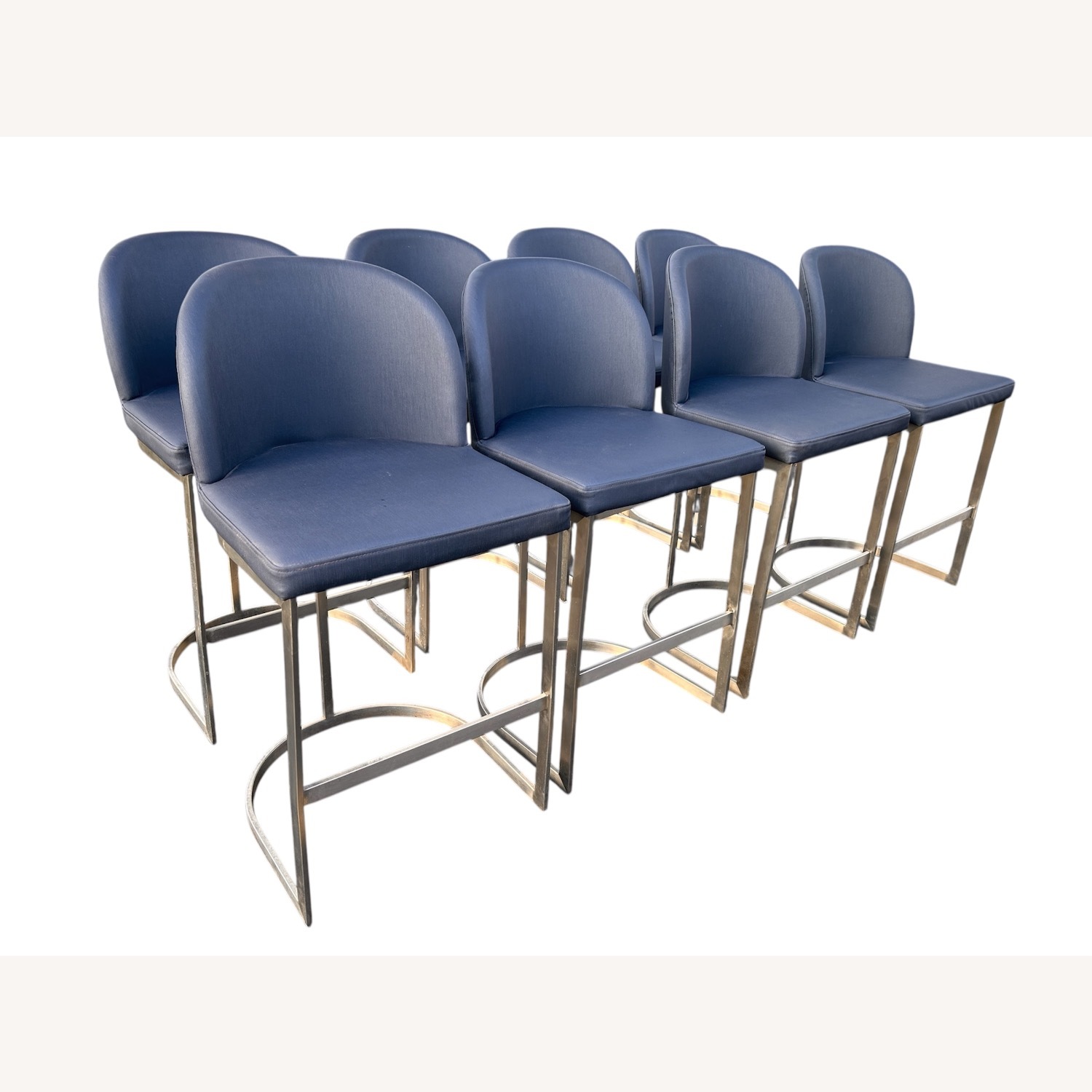 (8) Upholstered Metal Framed Counter Height Stools - image-9