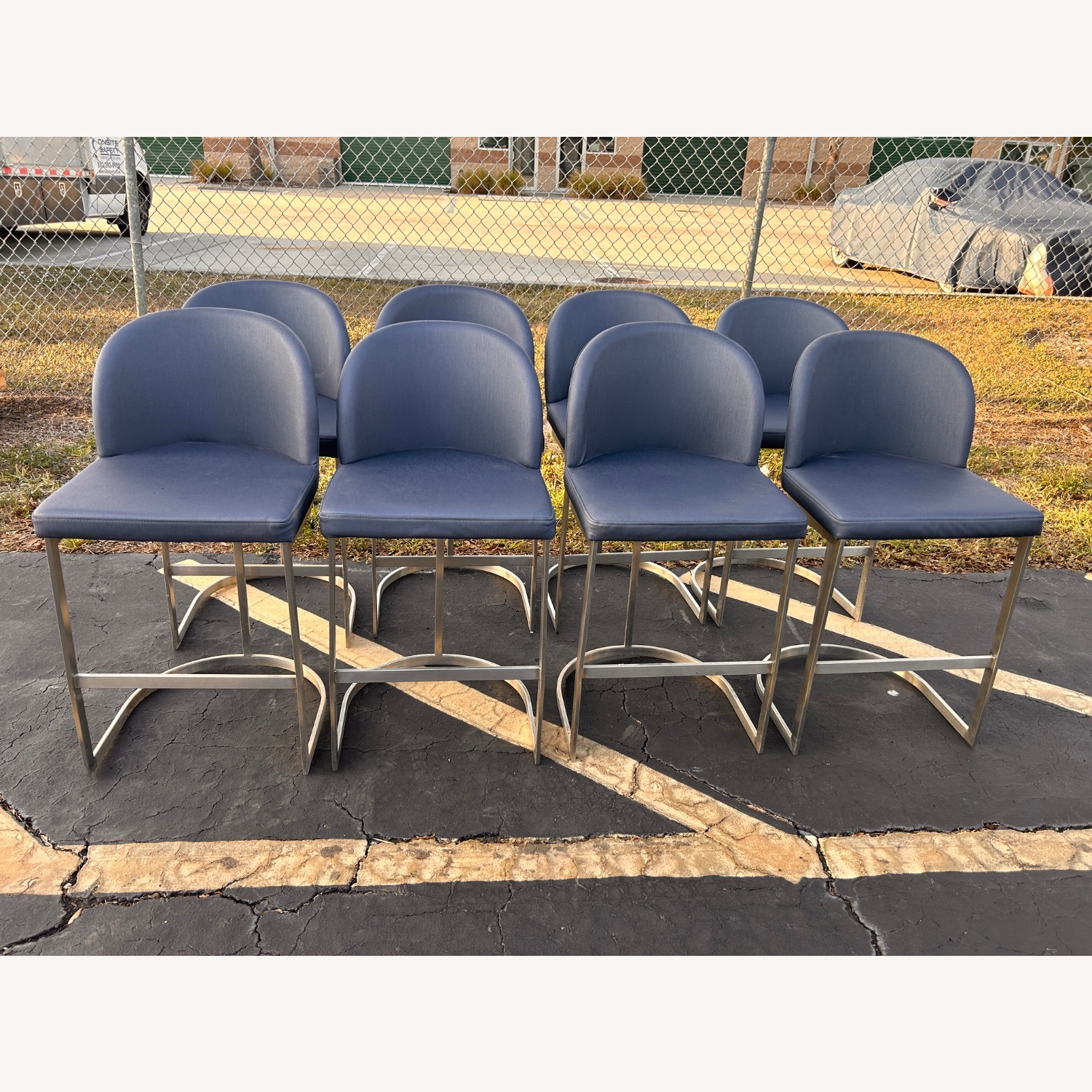 (8) Upholstered Metal Framed Counter Height Stools - image-7