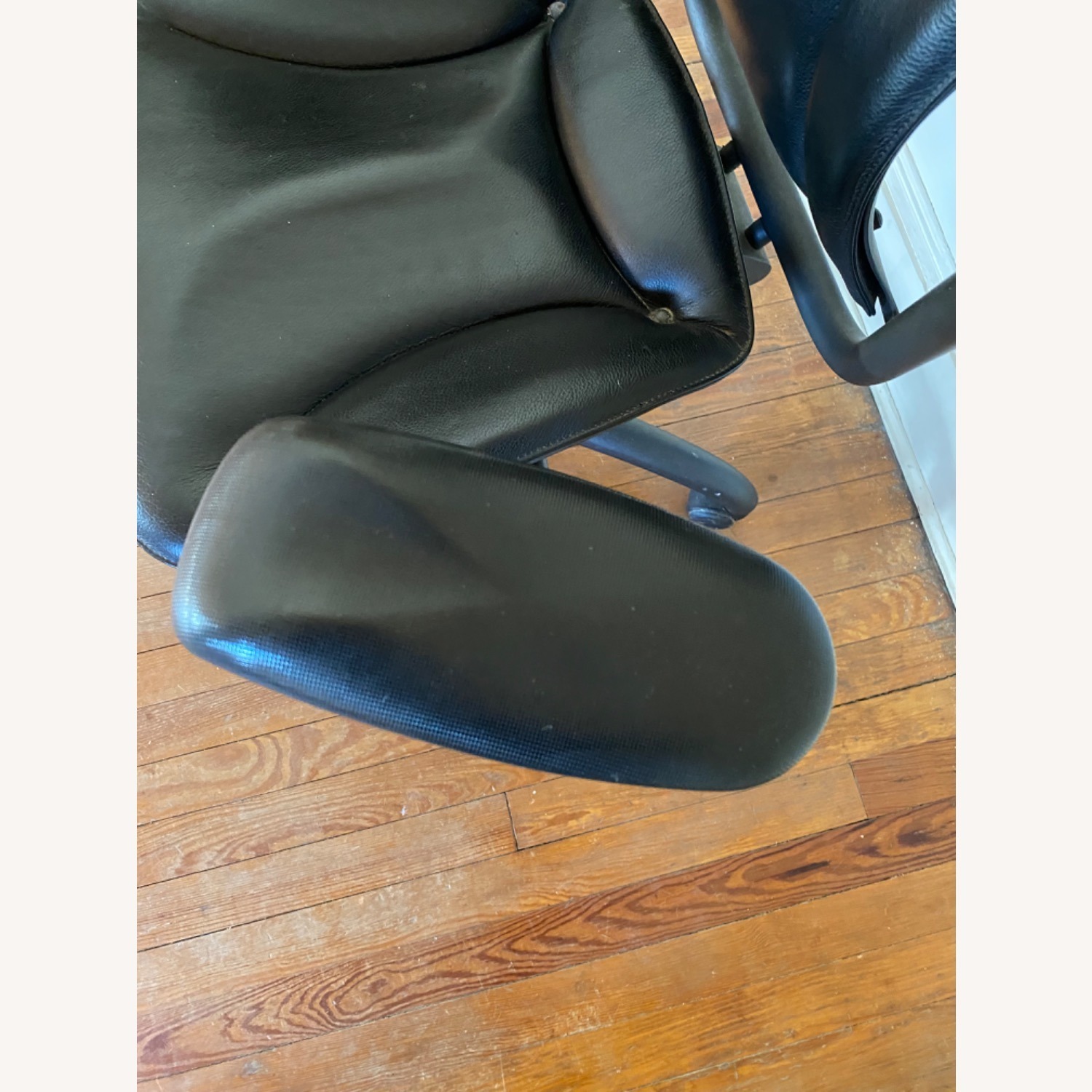 Design Within Reach Black Leather Wrapped Office Arm Chair - image-2