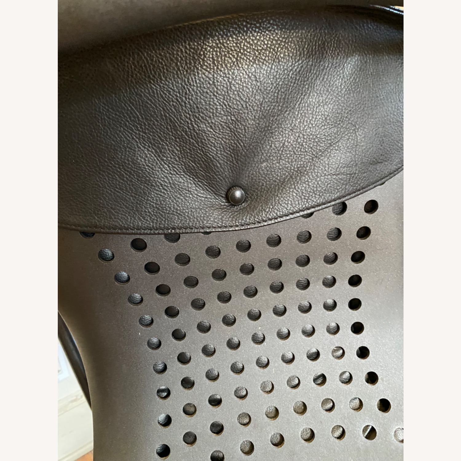 Design Within Reach Black Leather Wrapped Office Arm Chair - image-11