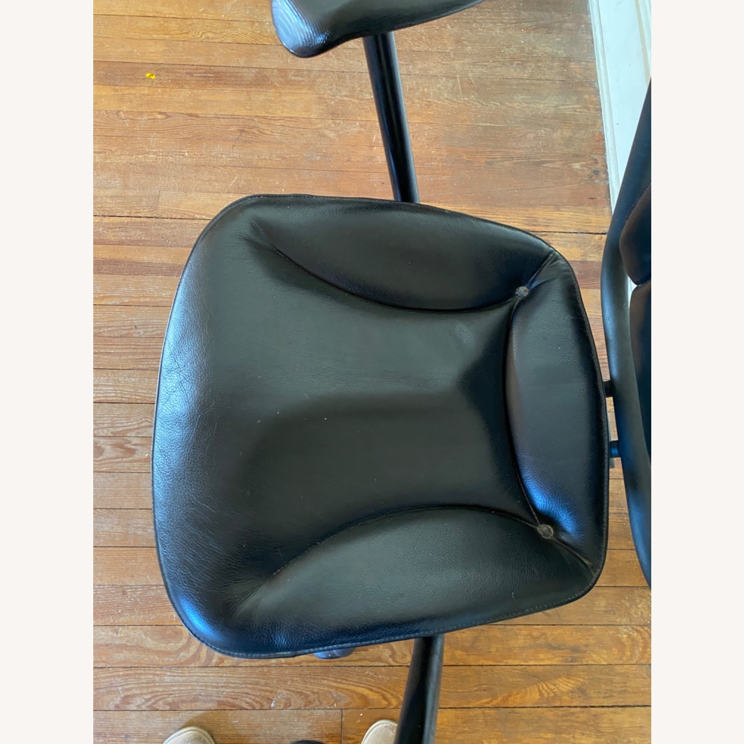 Design Within Reach Black Leather Wrapped Office Arm Chair - image-5