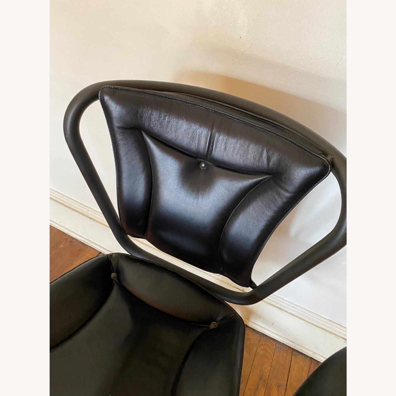 Design Within Reach Black Leather Wrapped Office Arm Chair - image-1