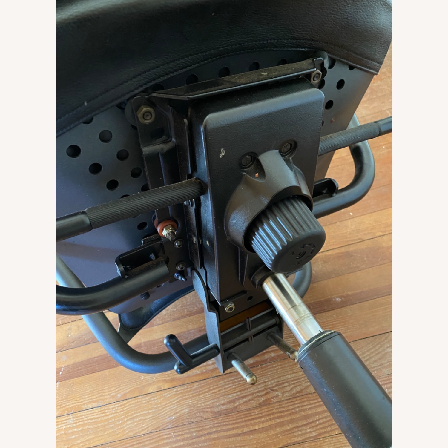 Design Within Reach Black Leather Wrapped Office Arm Chair - image-10