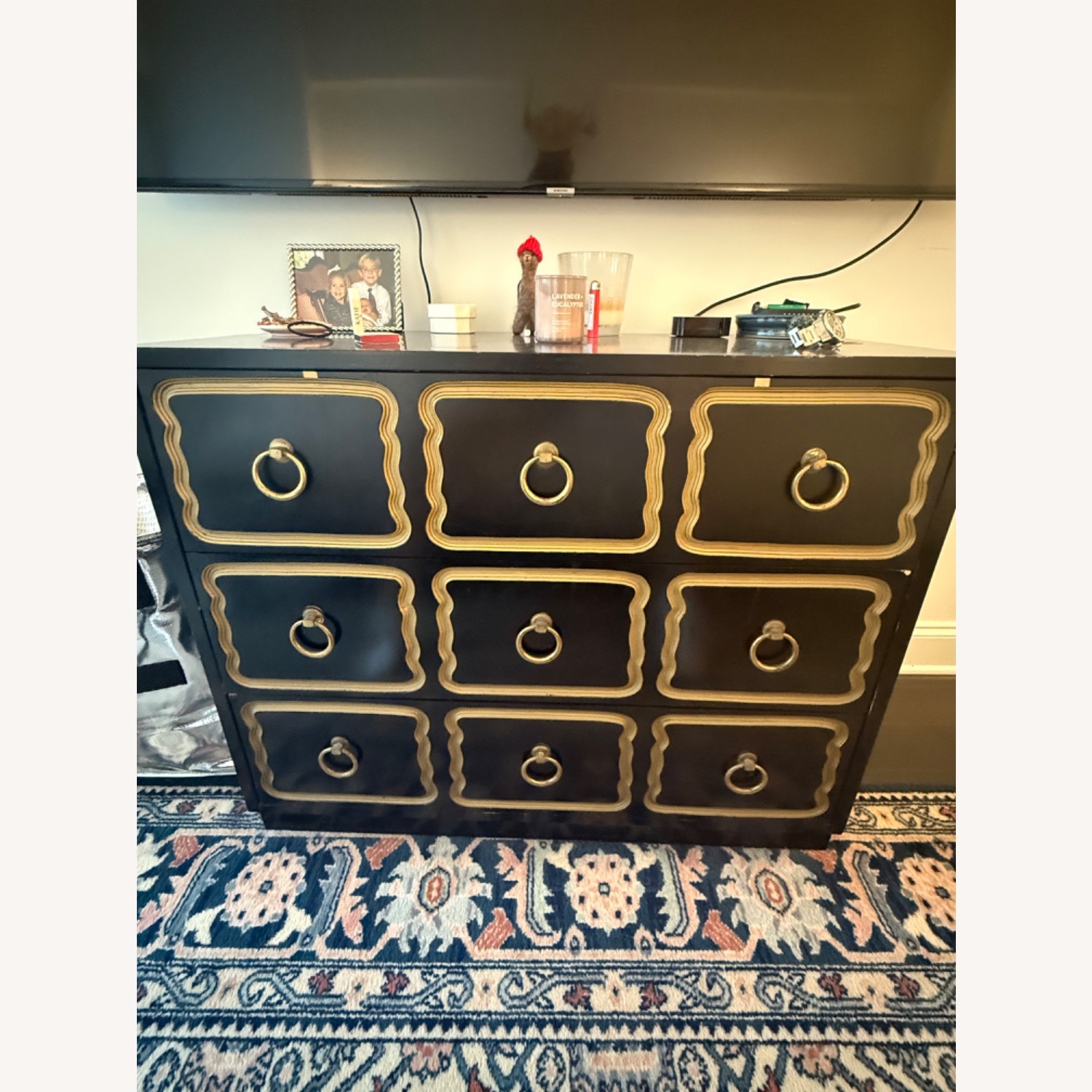 Black and Gold Antique Dresser - image-1