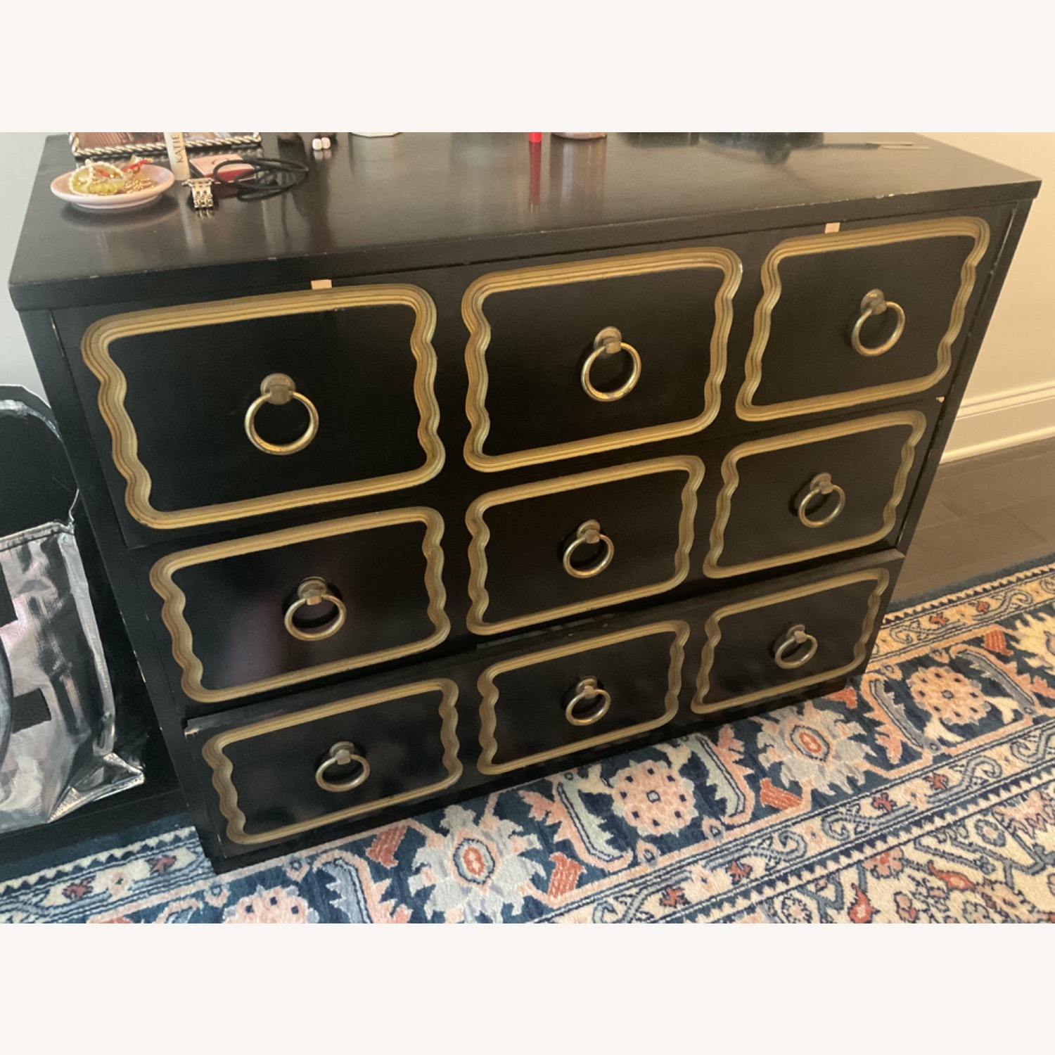 Black and Gold Antique Dresser - image-2