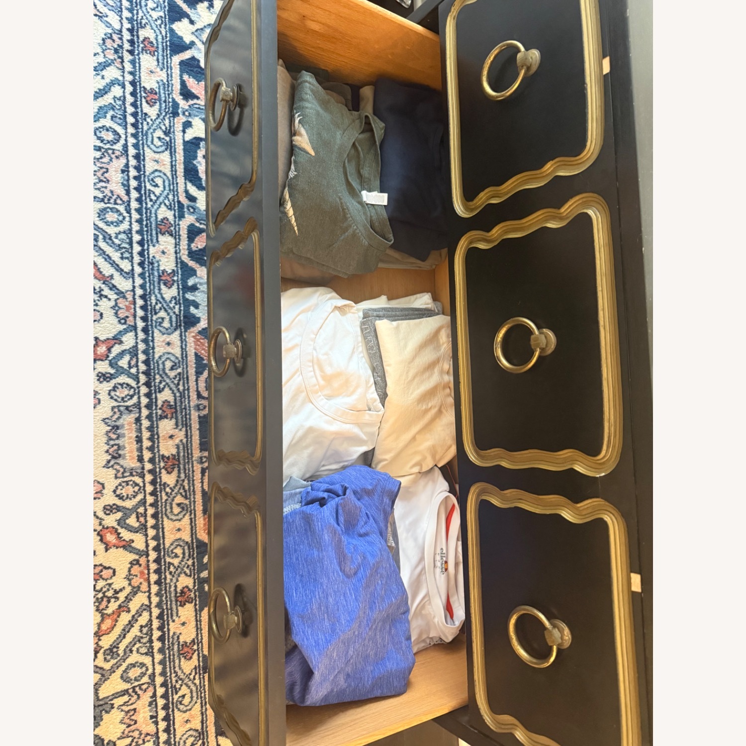 Black and Gold Antique Dresser - image-4