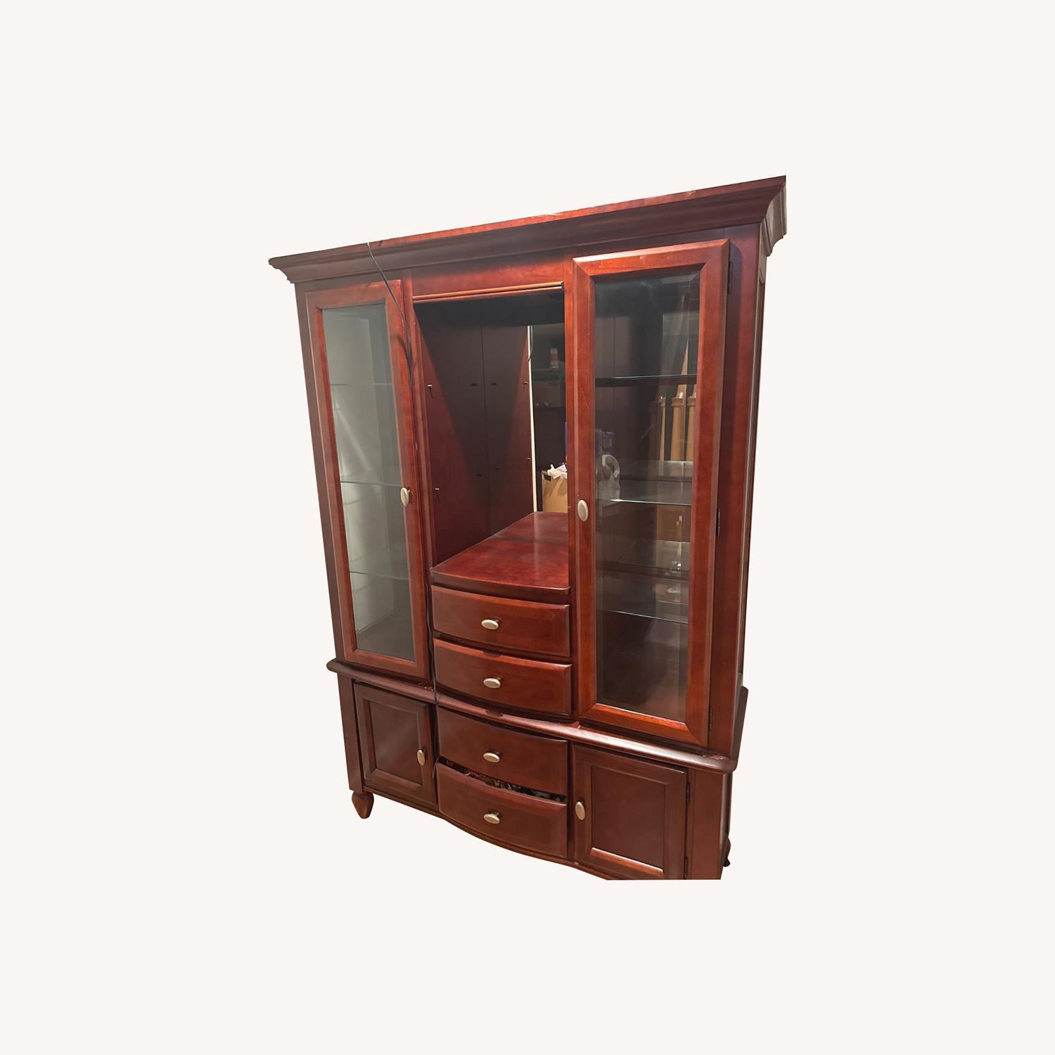 Wood Storage Mirrored and Lighting 2 Piece - image-0