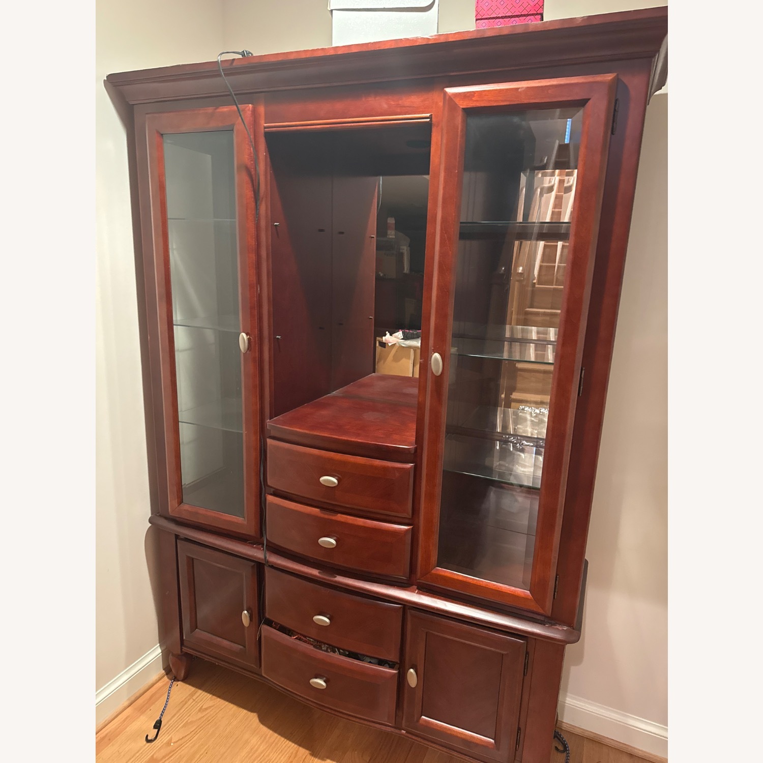 Wood Storage Mirrored and Lighting 2 Piece - image-2